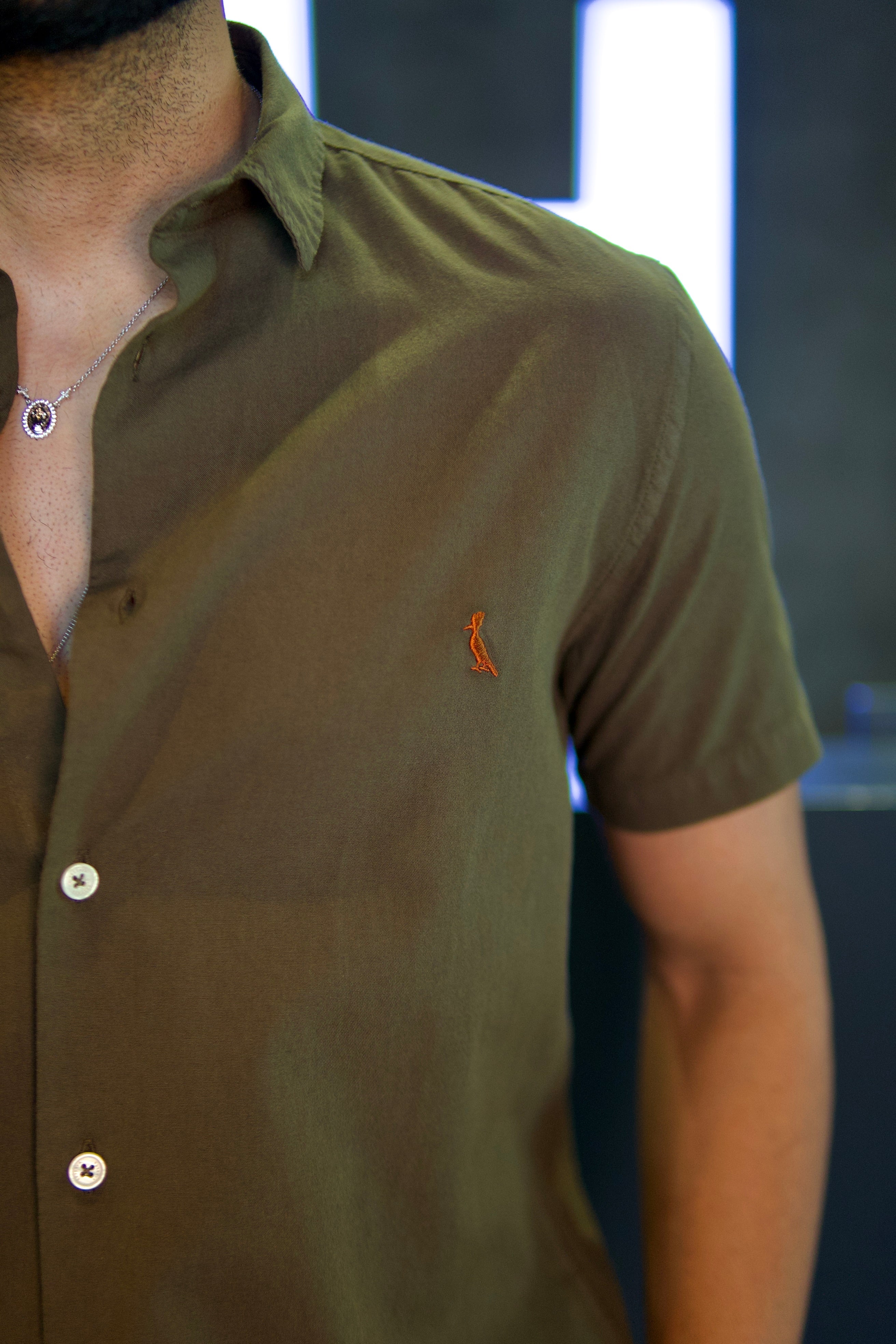 CAMISA M/C NOVA PARATY CONTRASTE RESERVA VERDE MUSGO