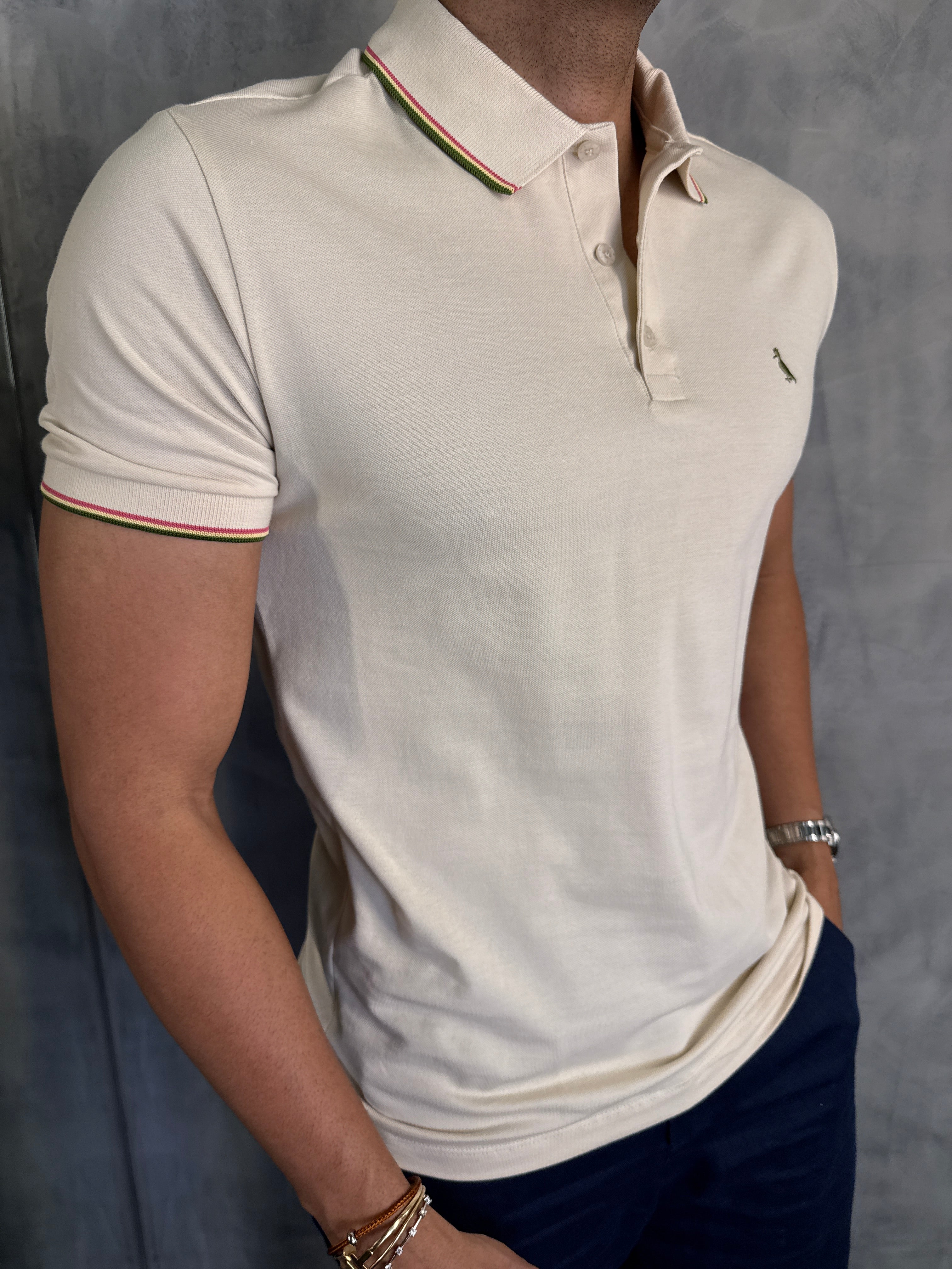 POLO ENXUTO NOVO FRISO RESERVA AREIA
