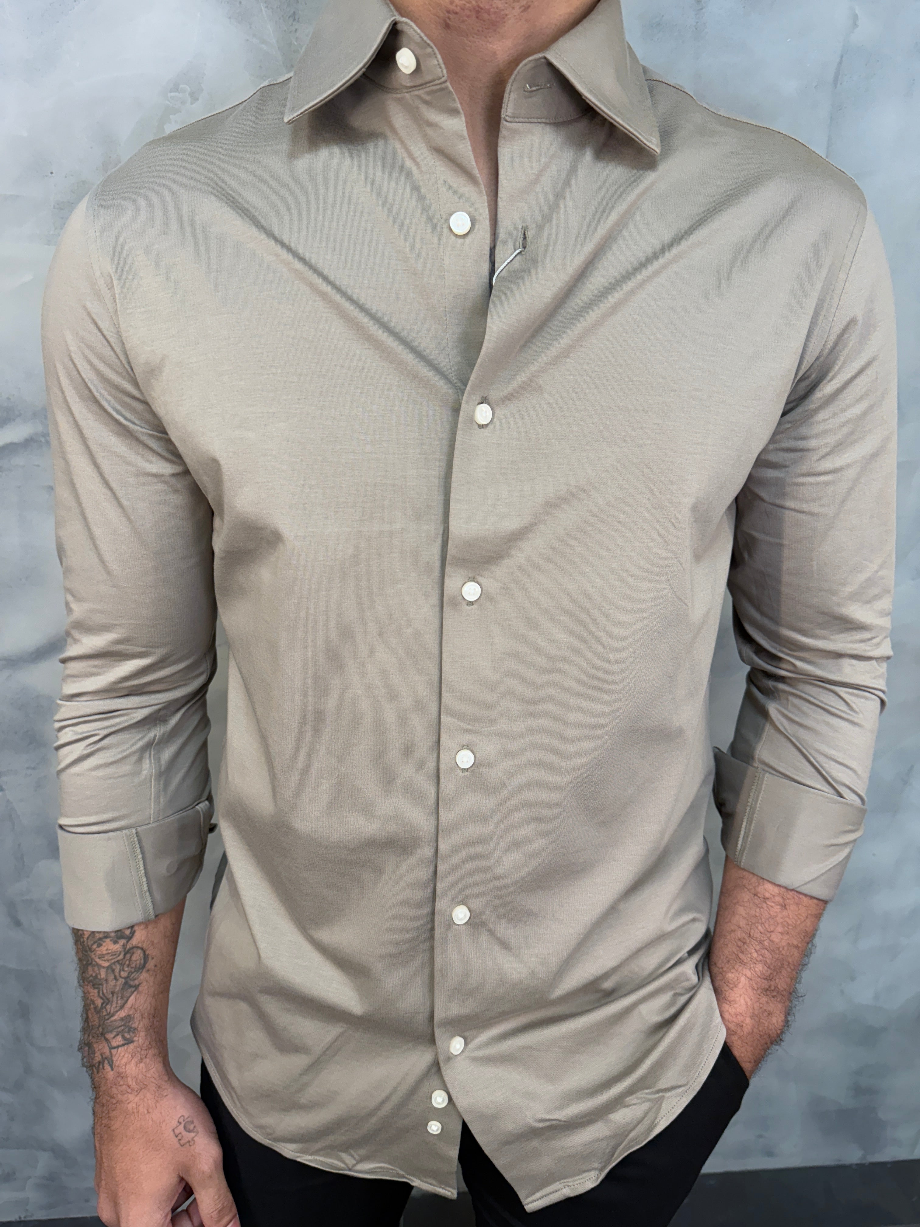 CAMISA M/L COTTON ZAFFERANO KHAKI