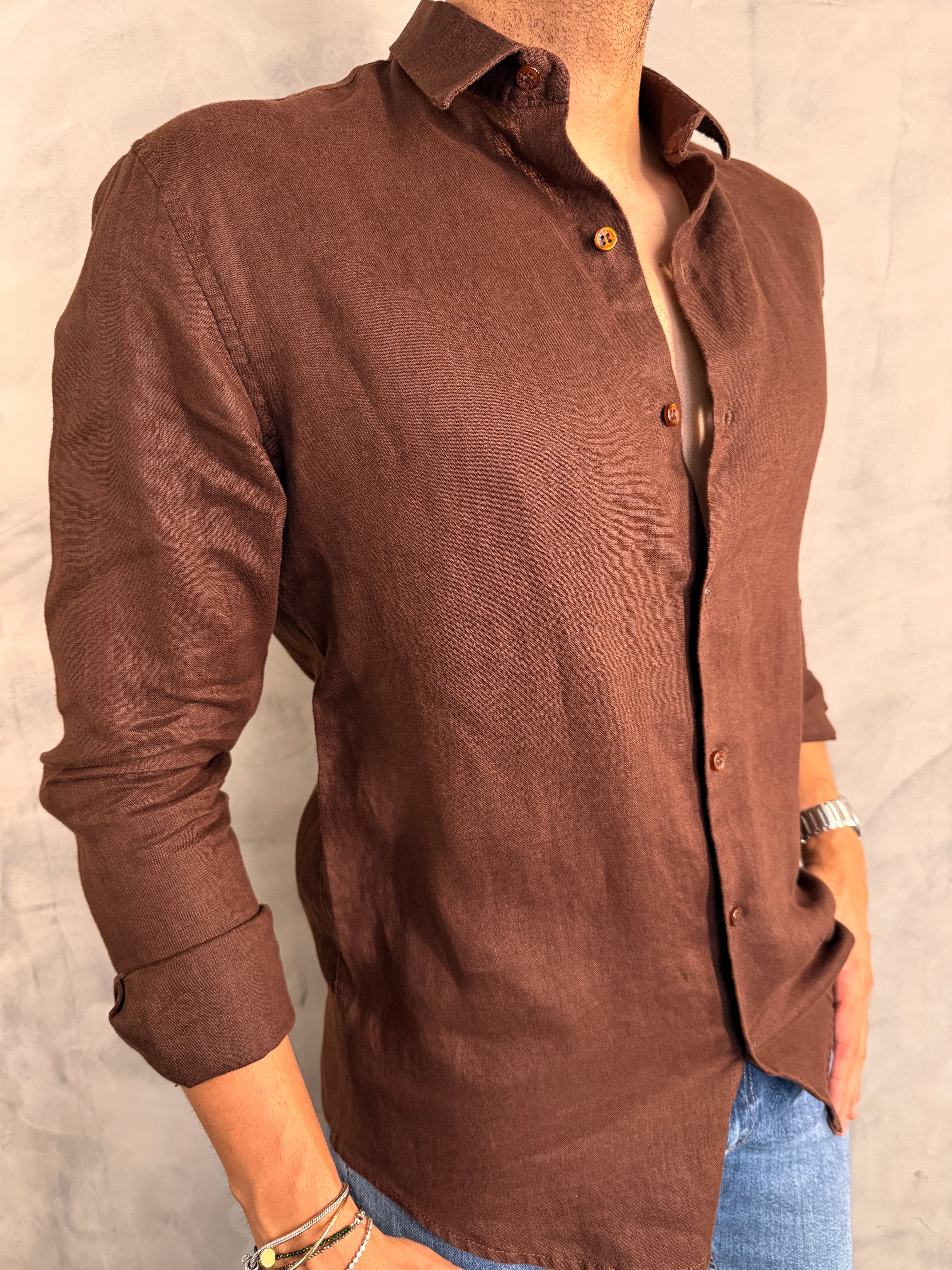 CAMISA M/L OASIS PURO LINHO PONTO H