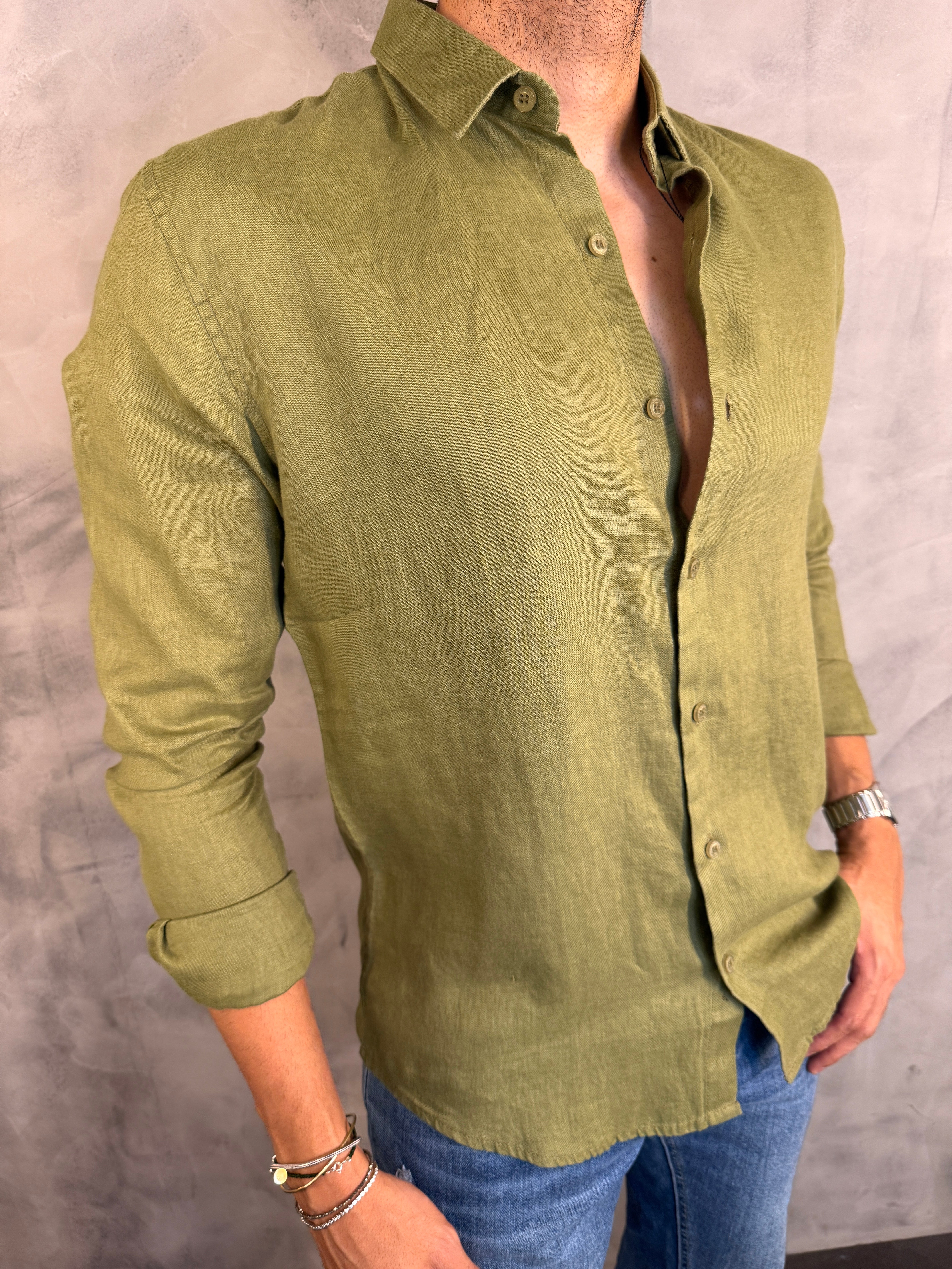 CAMISA M/L OASIS PURO LINHO PONTO H