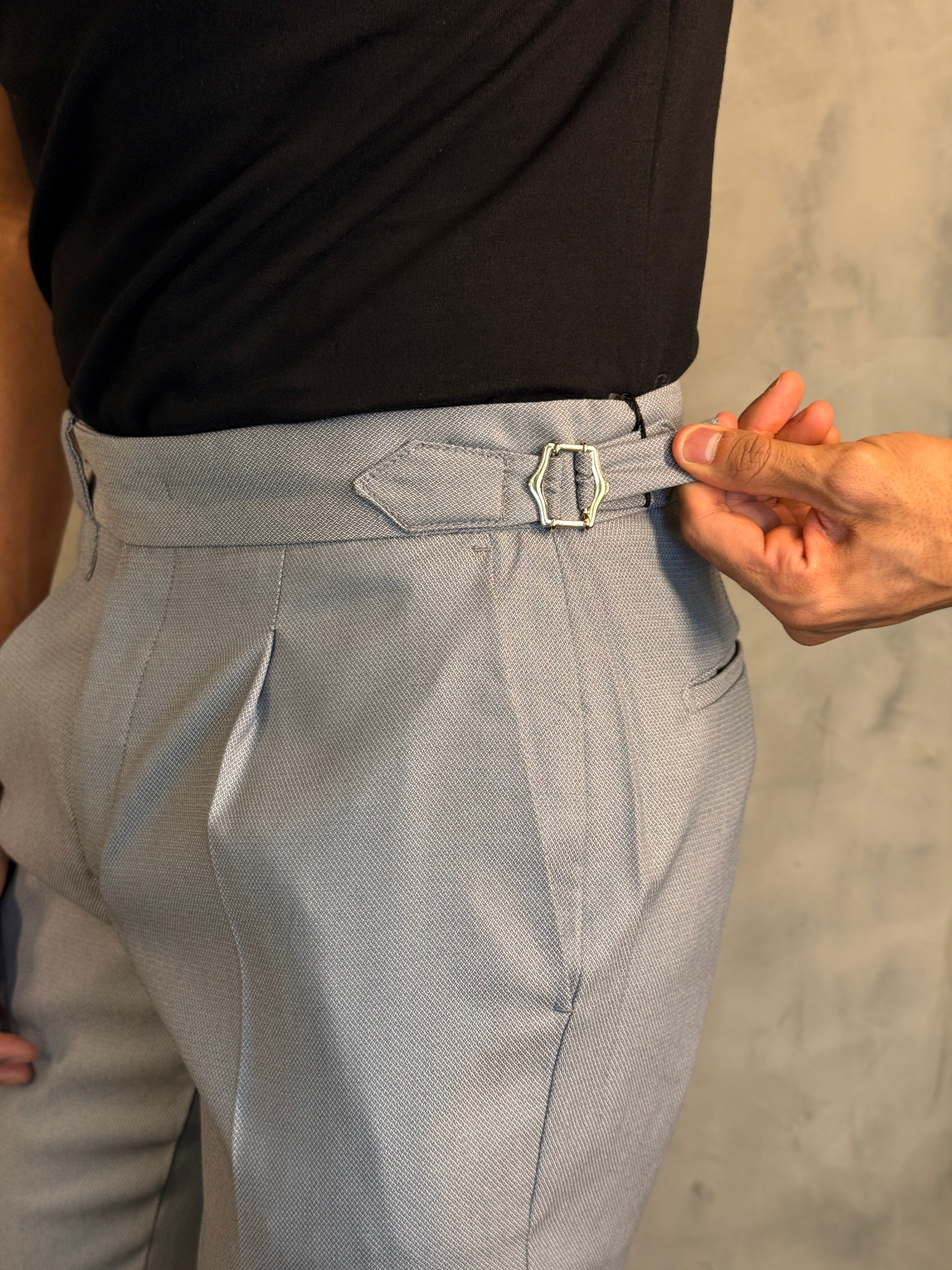 CALÇA ALF. GURKHA VENETO SUPER SLIM PONTO H CINZA