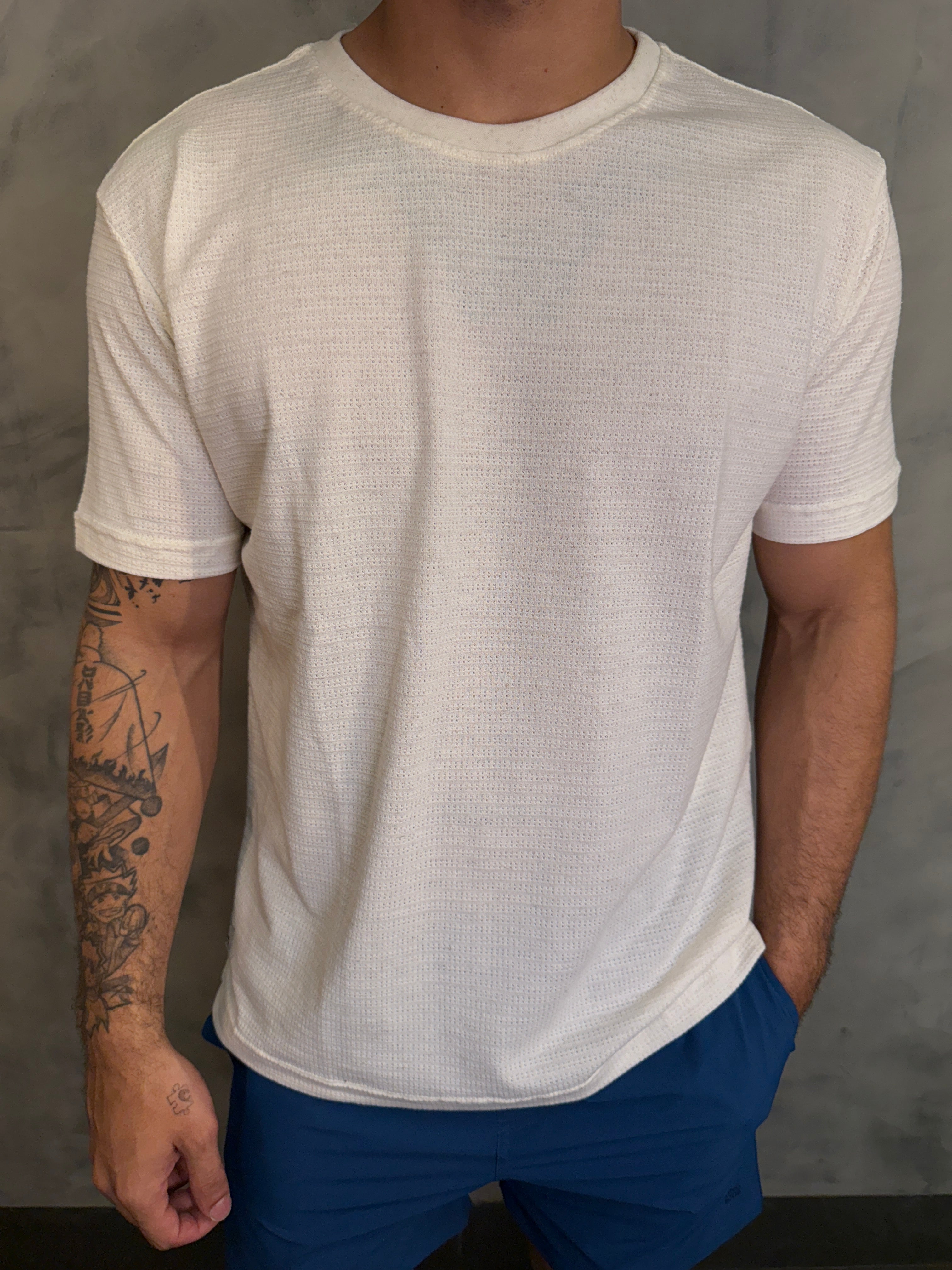 CAMISETA LINHO TEXTURA COMFORT KINGEJOE NATURAL