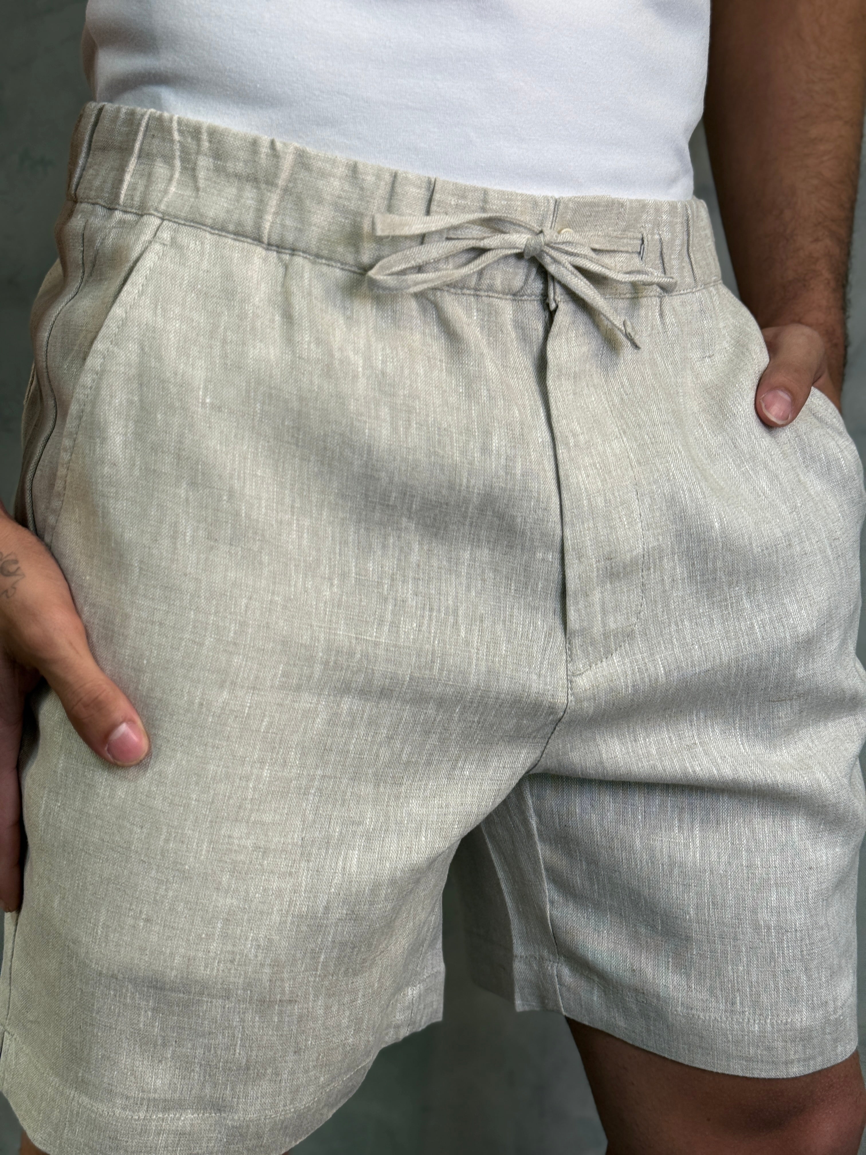 SHORT CASUAL PURO LINHO PONTO H