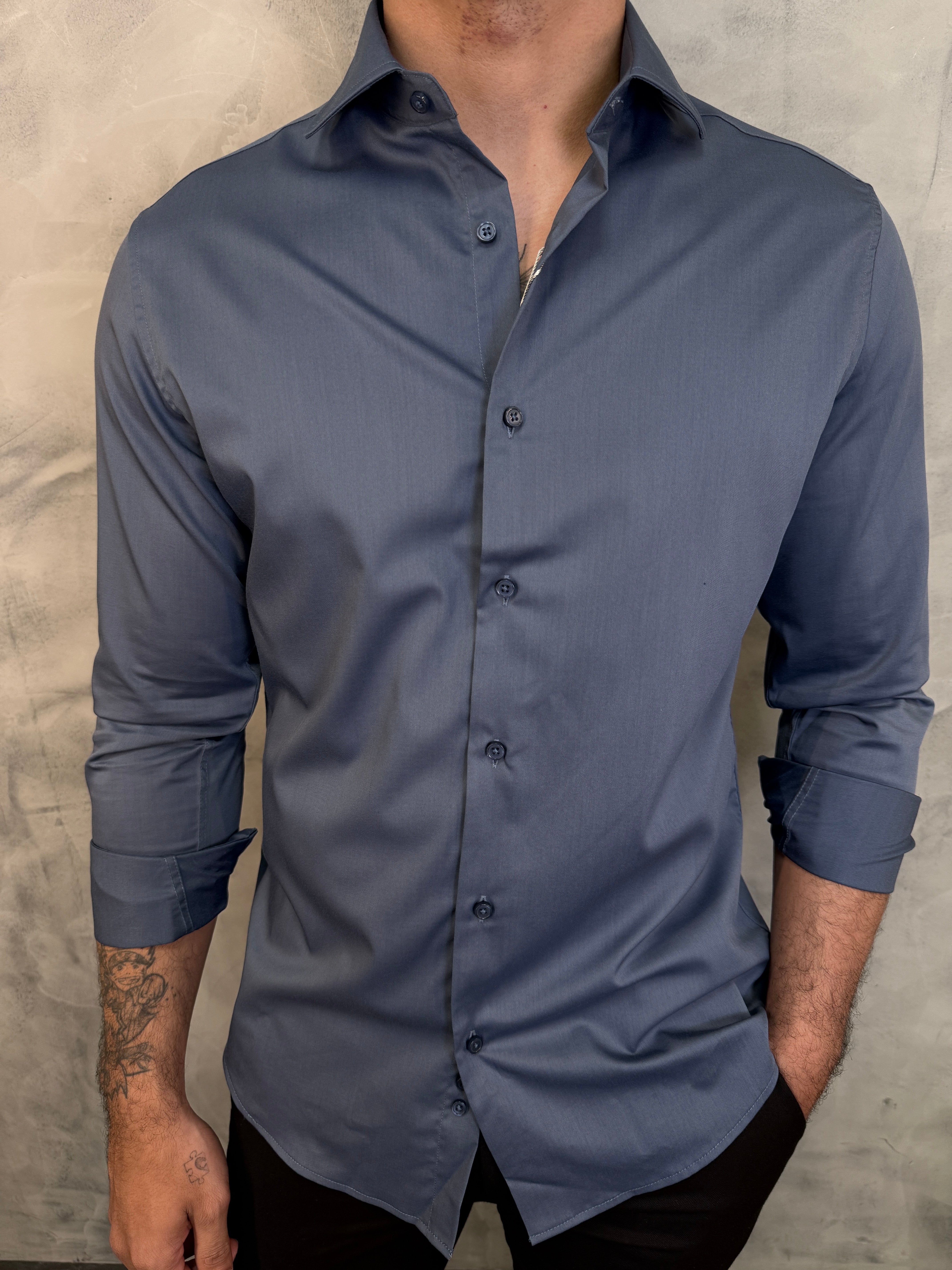 CAMISA M/L BAMBU ZAFFERANO AZUL JEANS