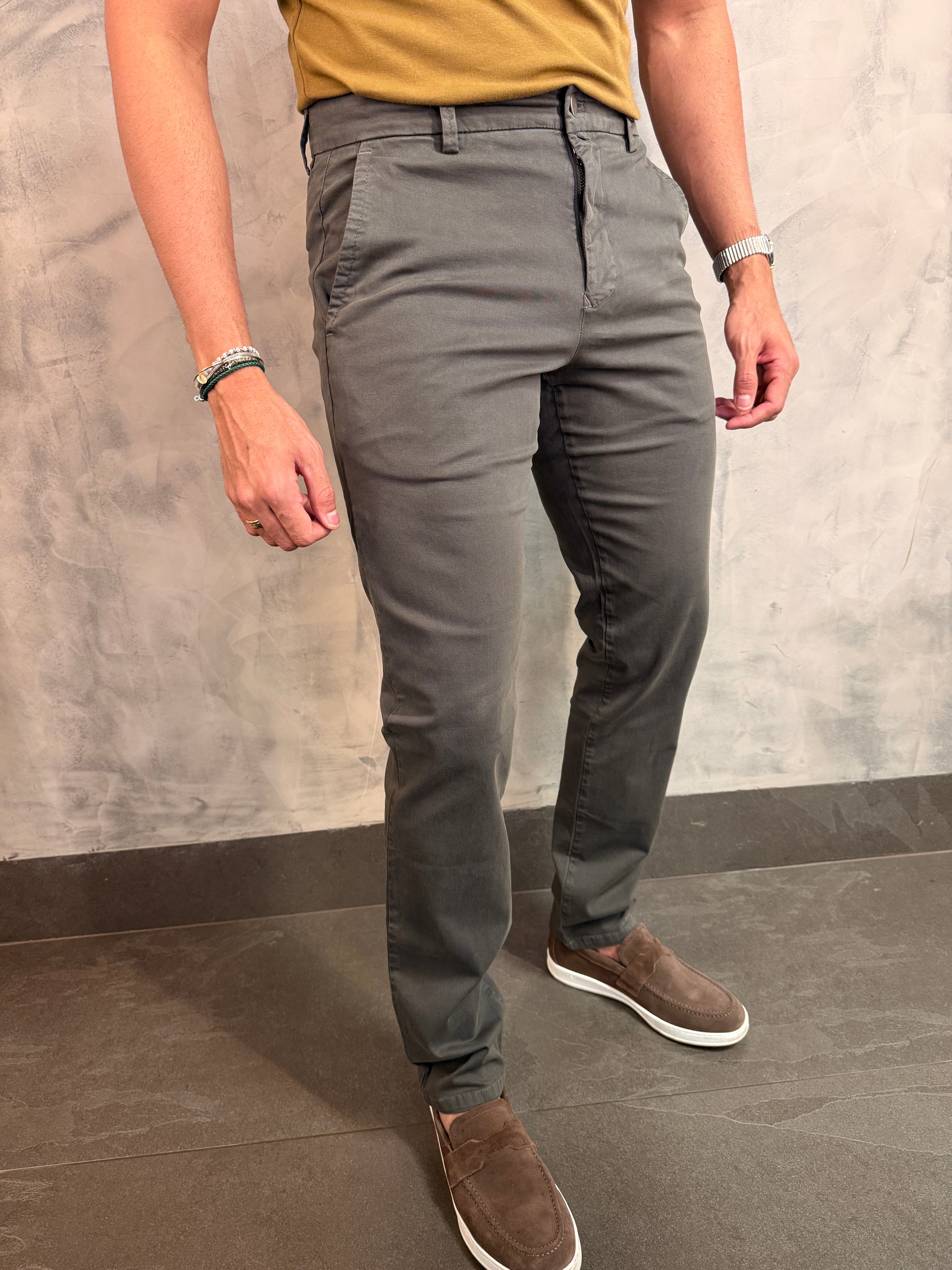 CALÇA ALF SARJA COMFORT SLIM PONTO H