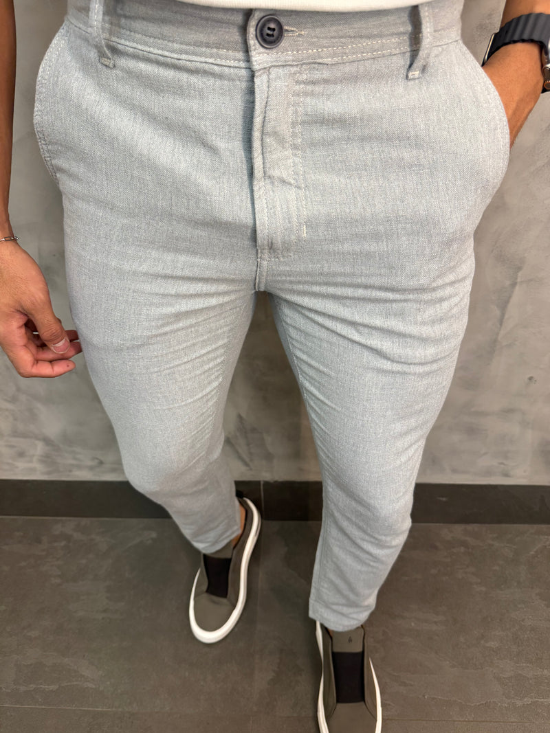 CALÇA CROPPED CHINO DLZ AZUL METÁLICO