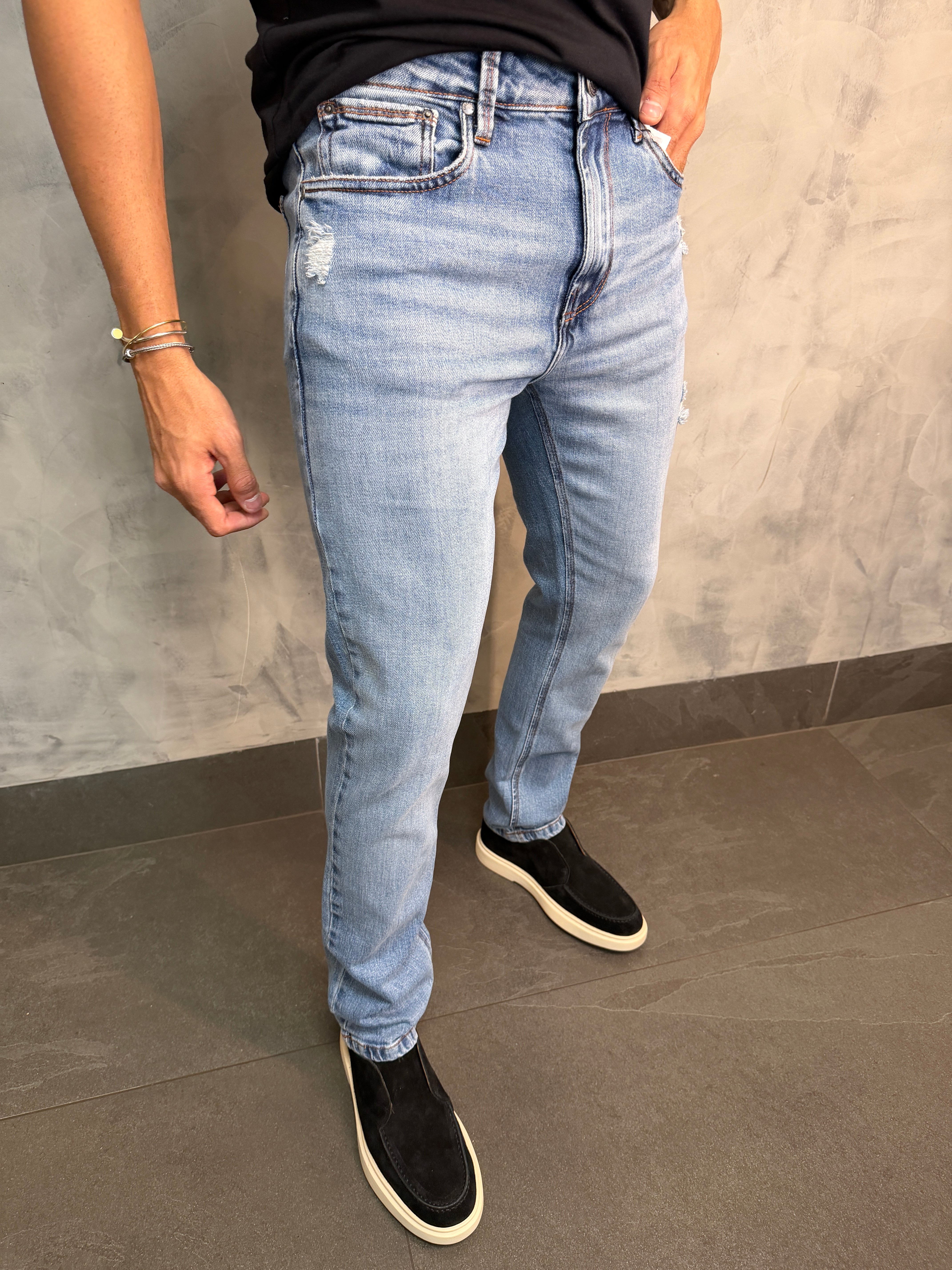 CALÇA JEANS SLIM ORIGINAL DENIM JEANS CLARO