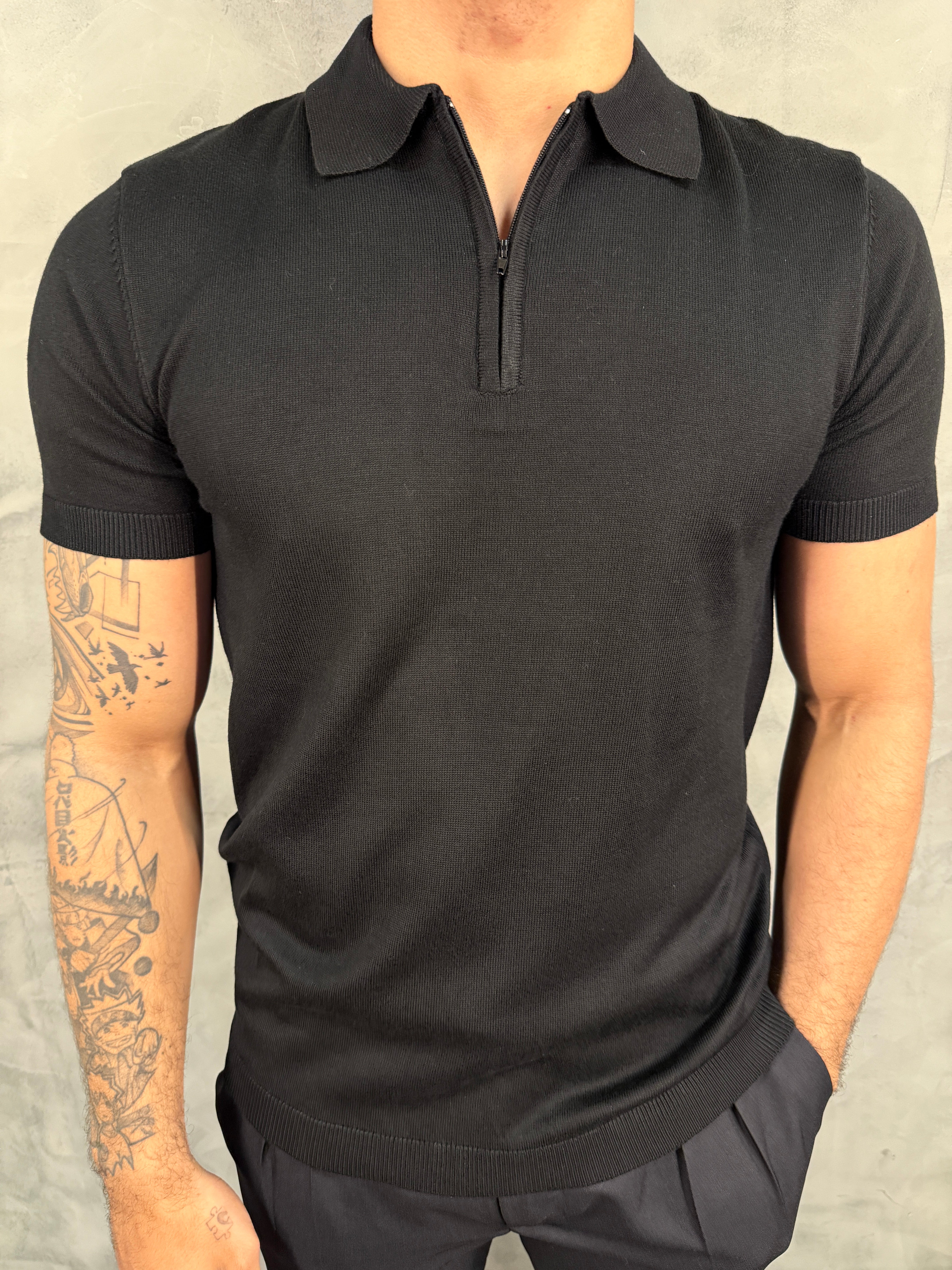 POLO TRICOT GOLA ZIPER PONTO H
