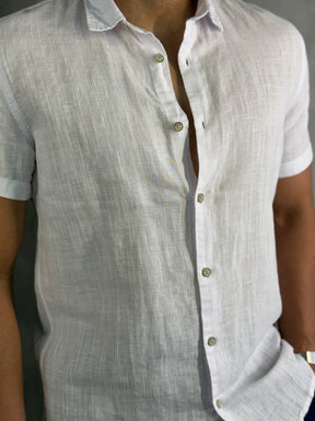 CAMISA DE LINHO M/C SIMPLES RESERVA BRANCO