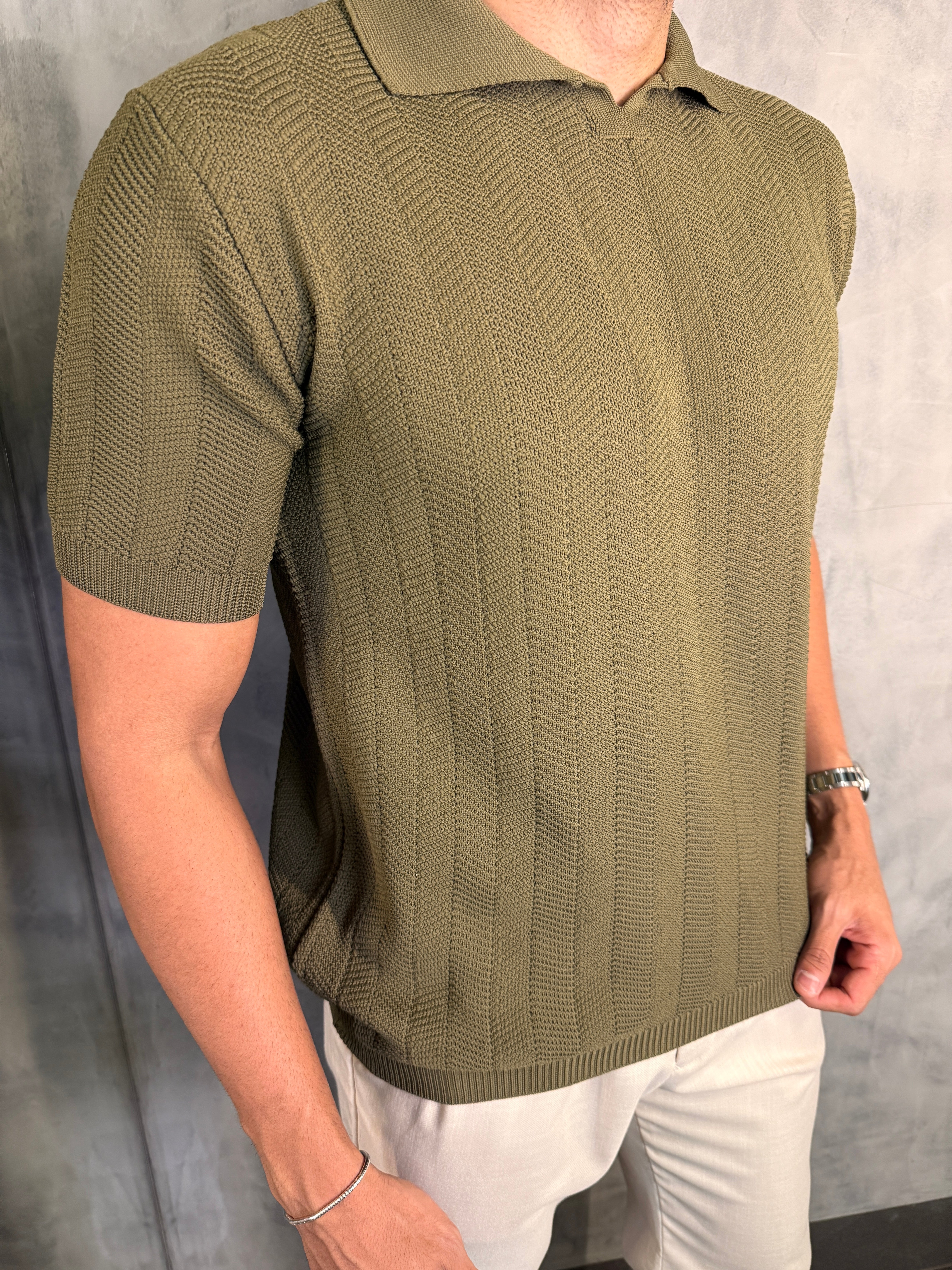 GOLA POLO TRICOT ESCAMA PONTO H VERDE