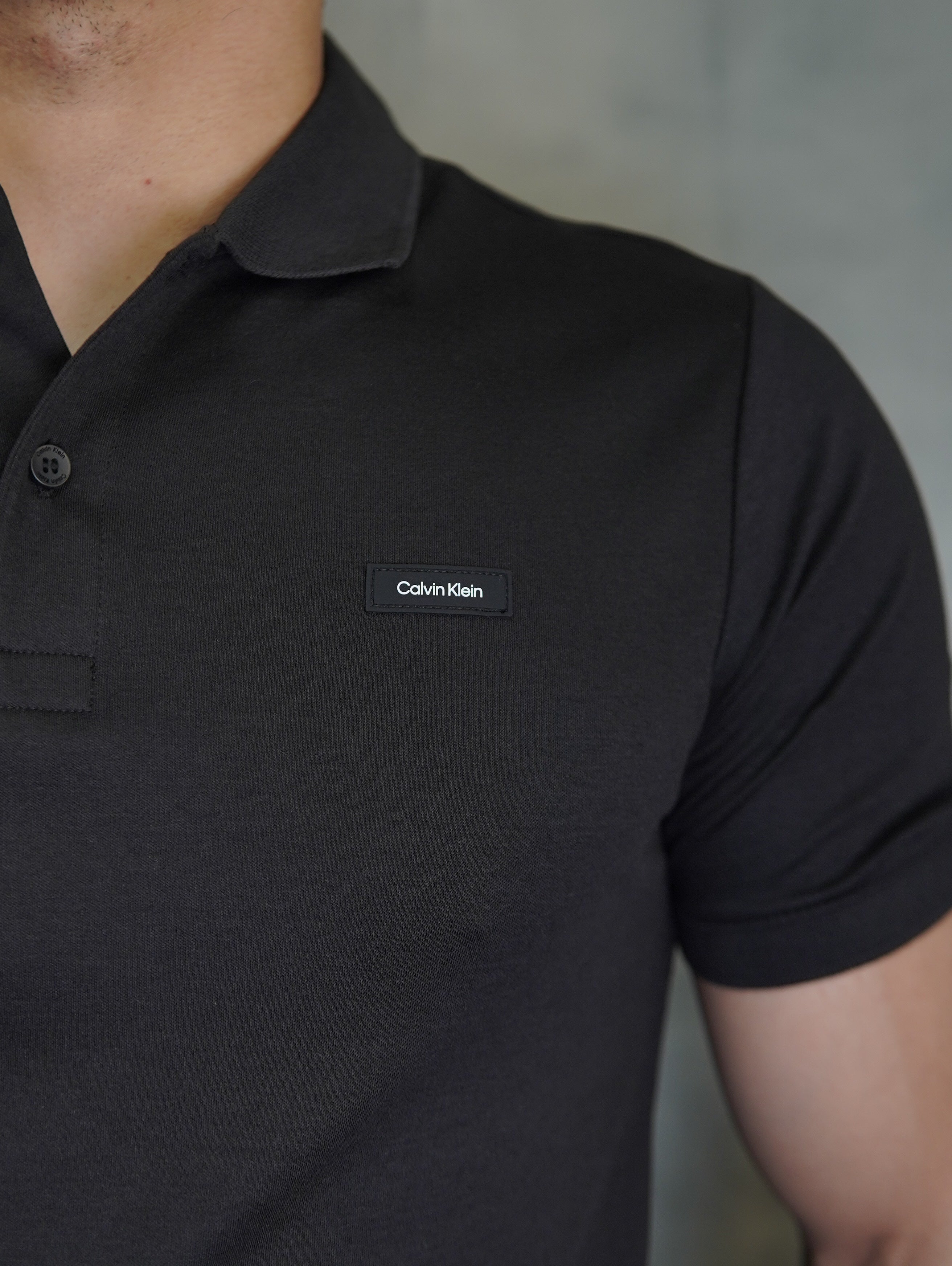 POLO SLIM SMOOTH COTTON CALVIN KLEIN PRETO