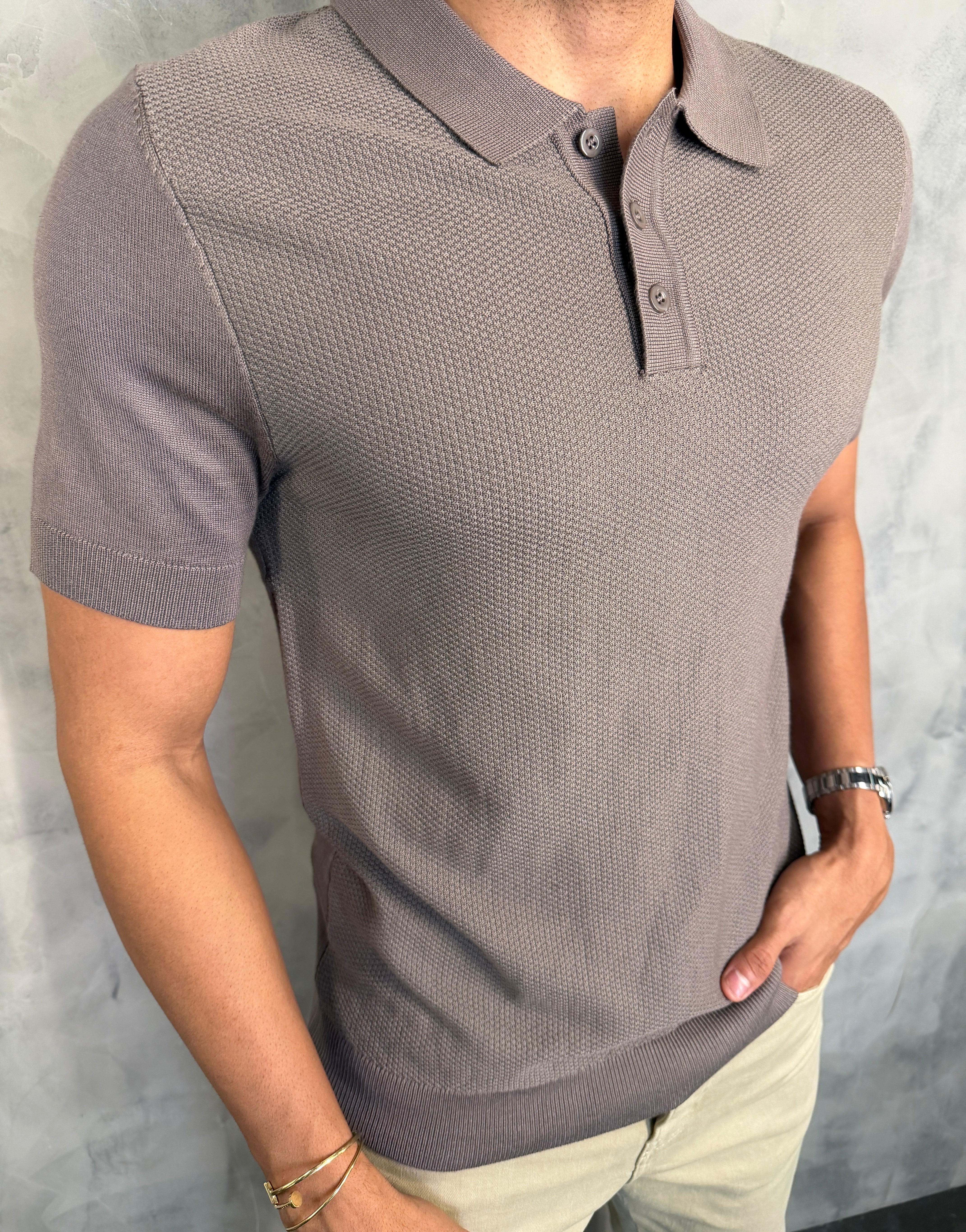 POLO TRICOT TEXTURA PONTO H
