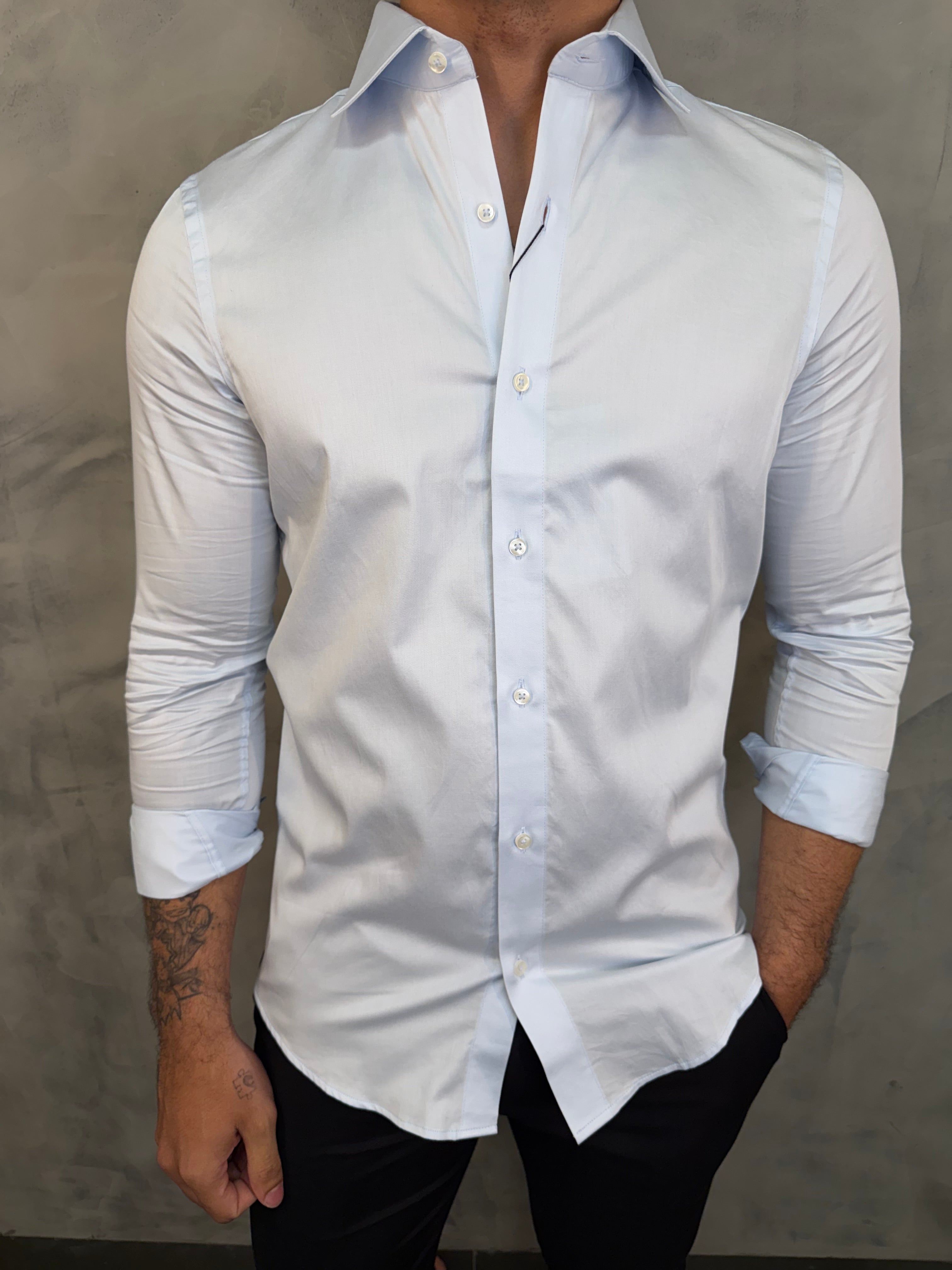 CAMISA M/L RIVIERA STRETCH ARMIATHO AZUL CLARO
