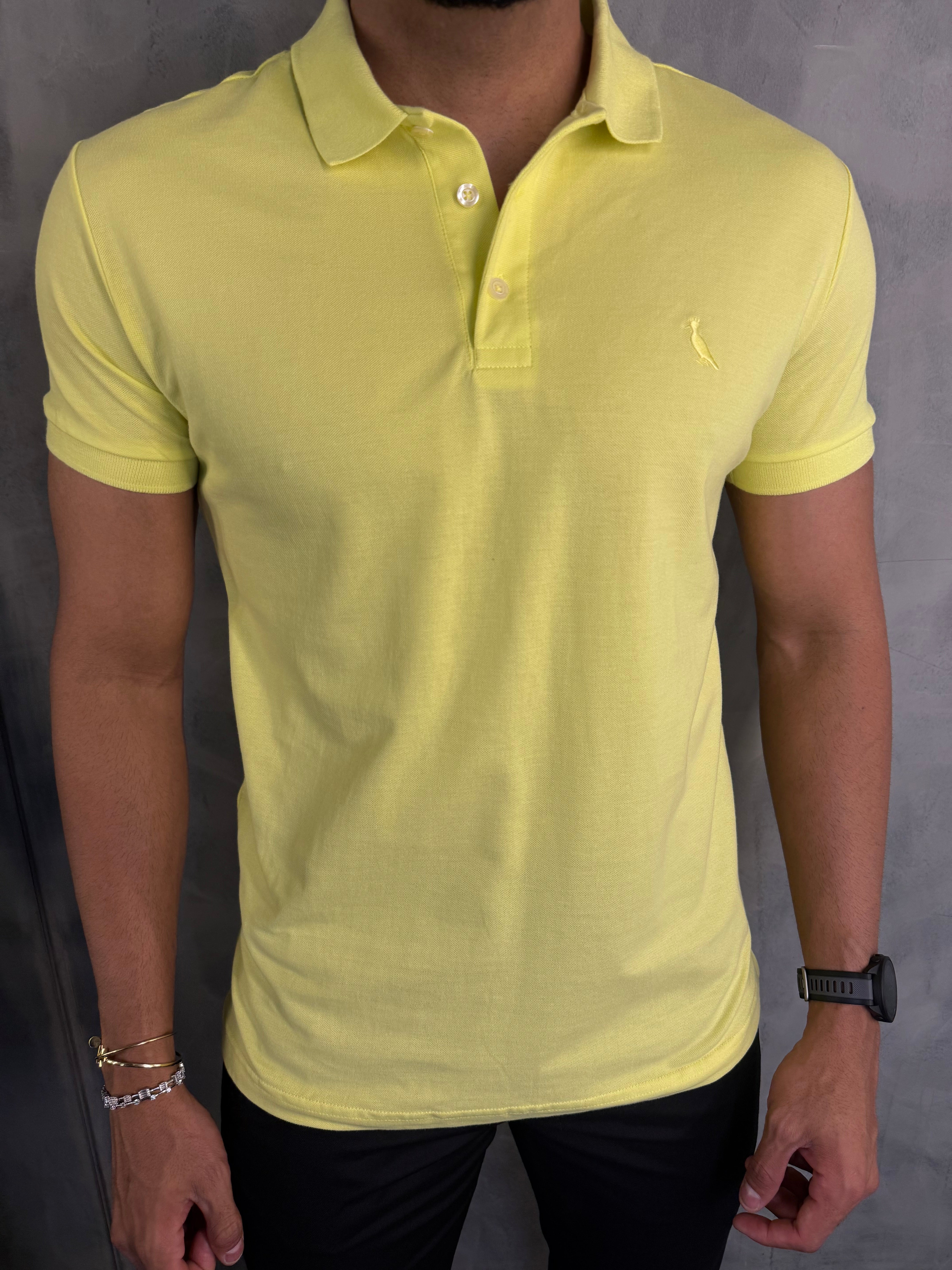 POLO PIQUET CLÁSSICA RSV AMARELO CLARO