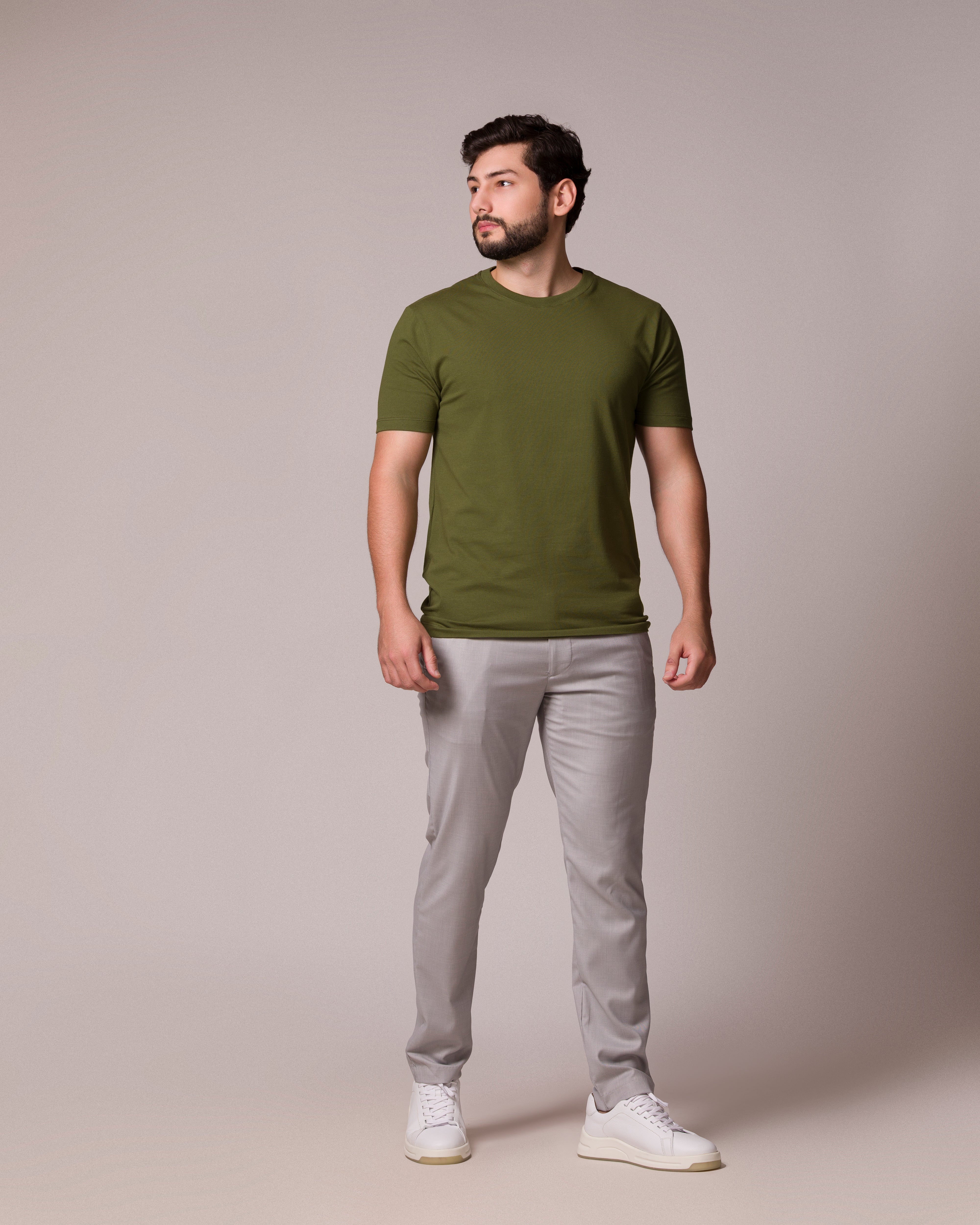 CAMISETA BÁSICA PONTO H VERDE MUSGO