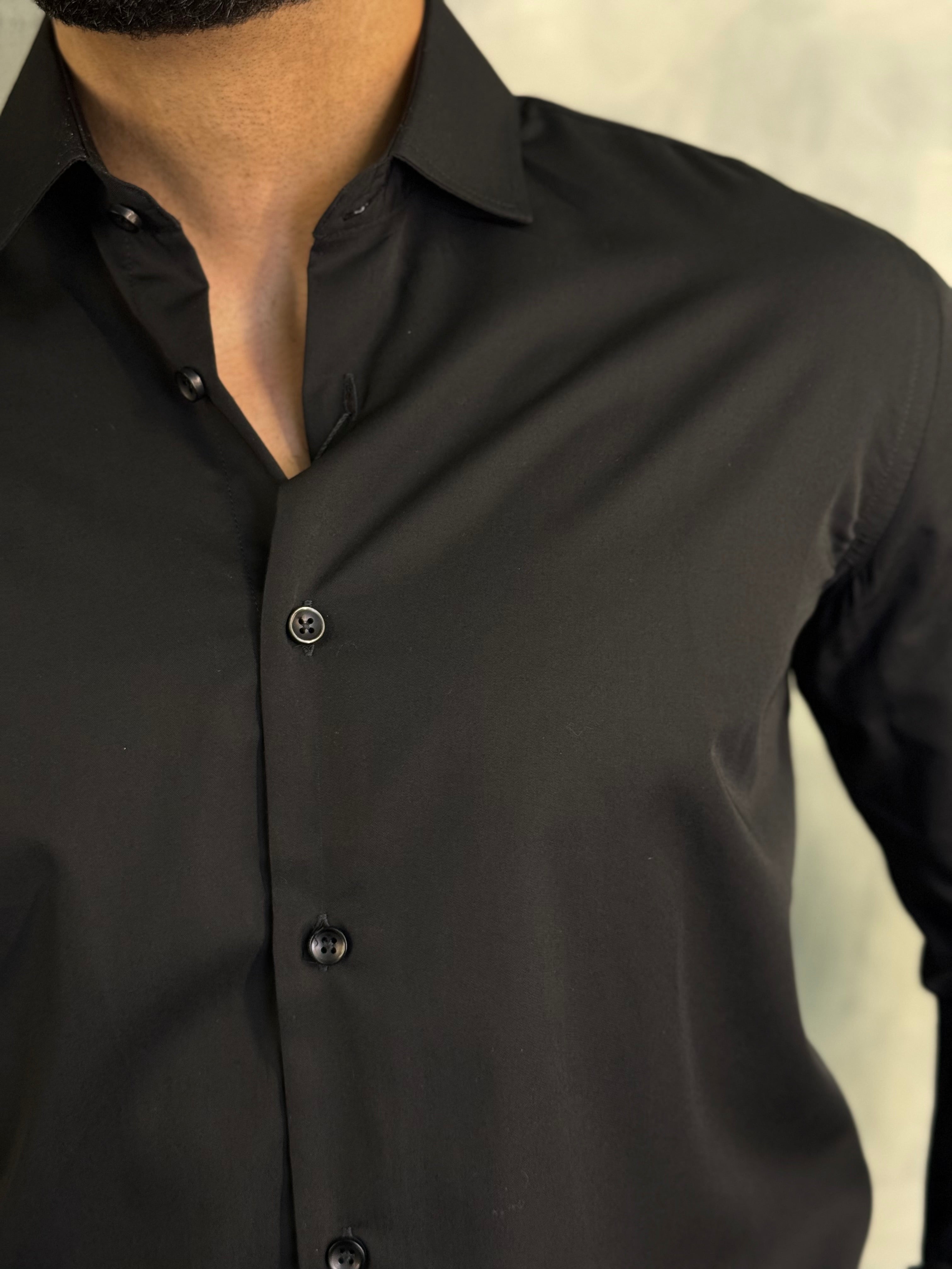 CAMISA M/L FIBRA DE BAMBOO INDICCATTO PRETO