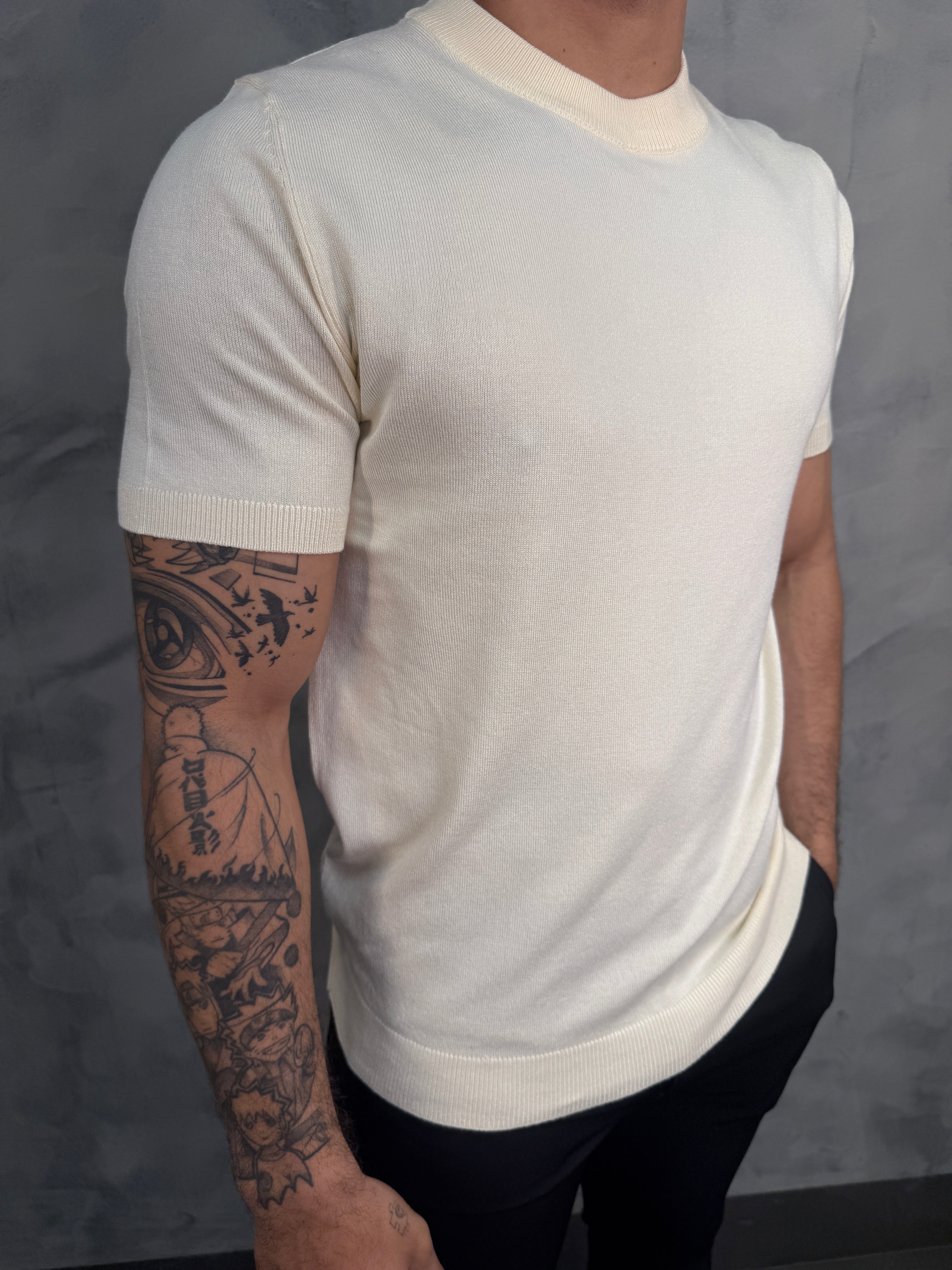 CAMISETA GOLA ALTA TRICOT PONTO H