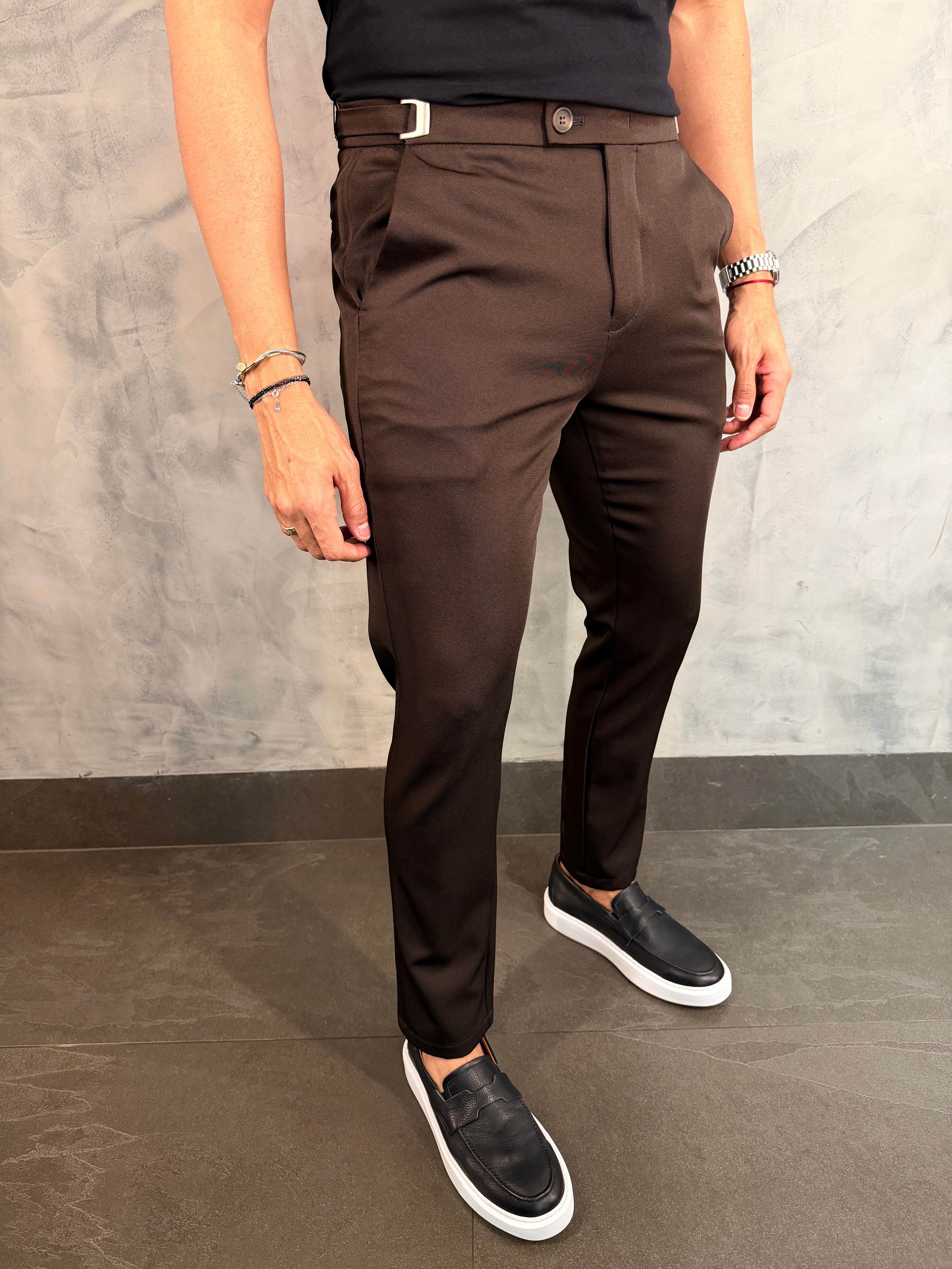 CALÇA ALF. VIENA AJUSTE CATRACA PONTO H CAFÉ