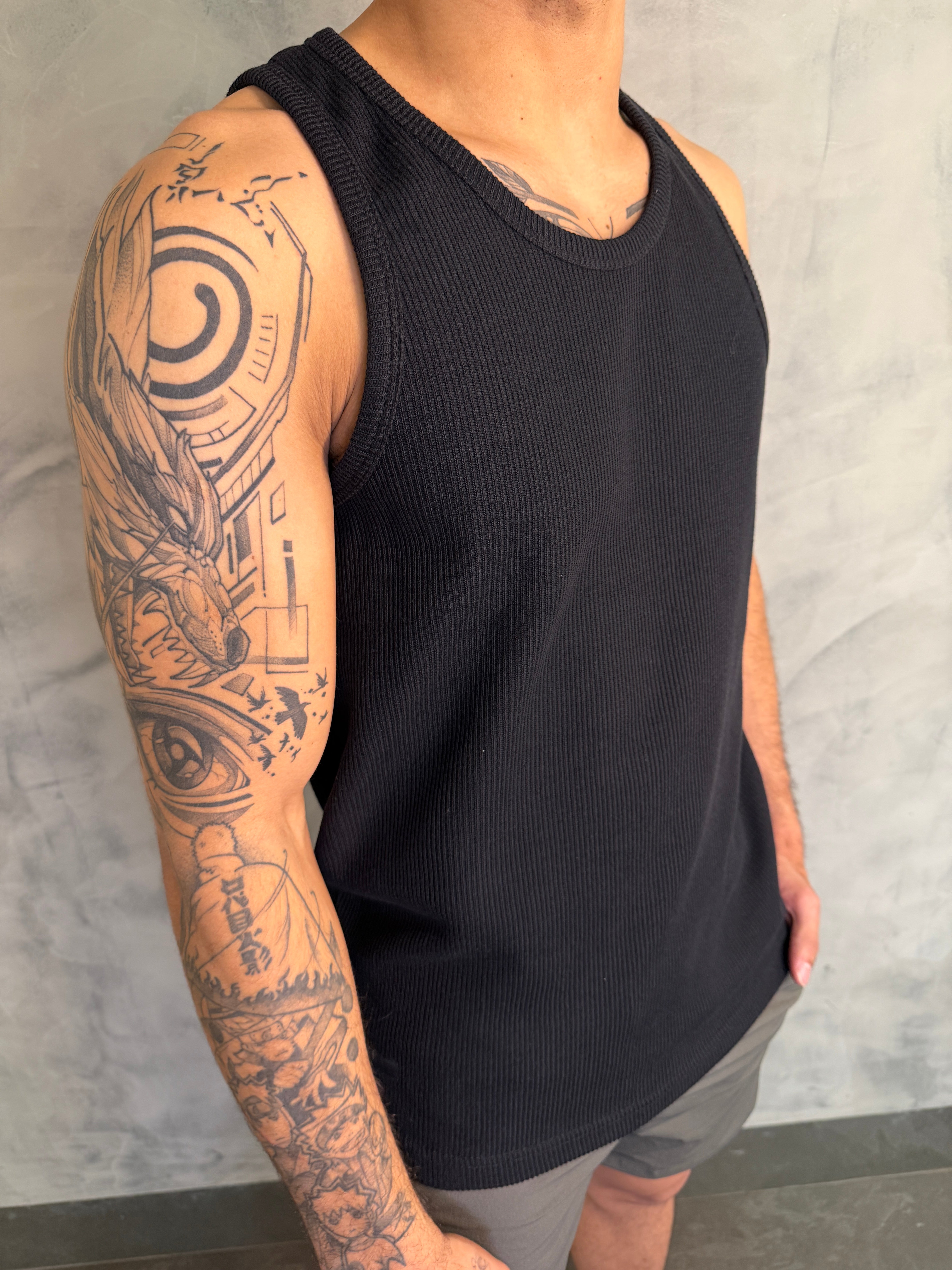 REGATA TRICOT BÁSICA KINGEJOE PRETO