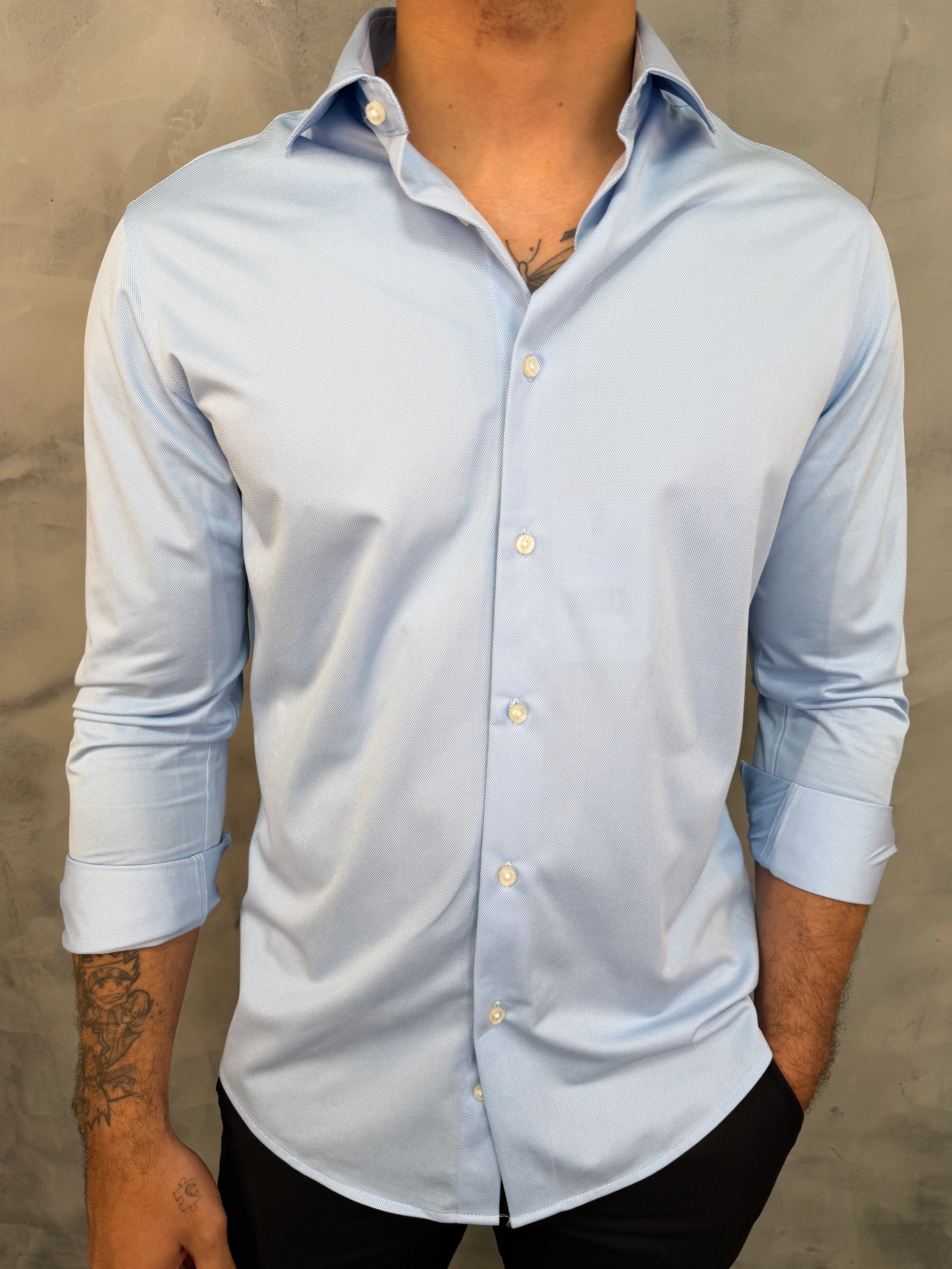 CAMISA M/L MALHA ZAFFERANO AZUL CEU