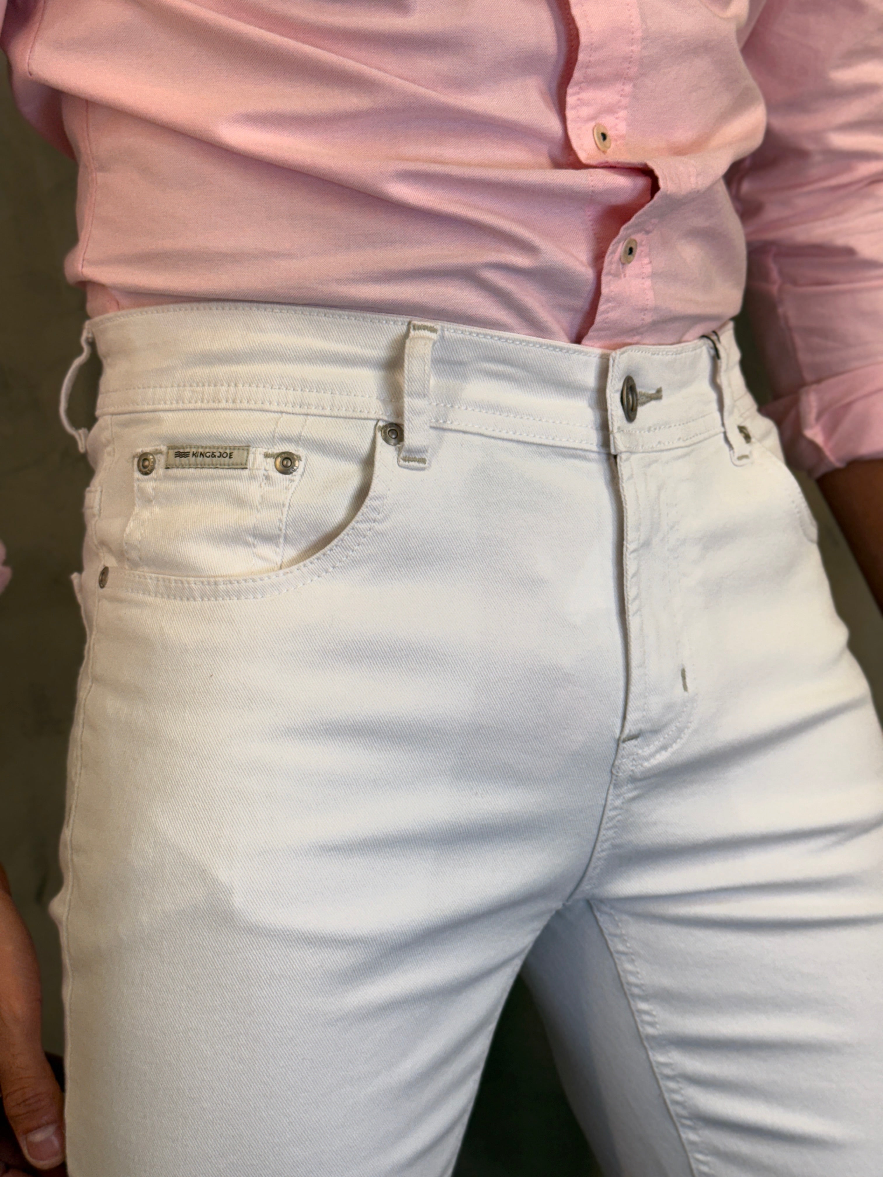 CALÇA JEANS PREMIUM FLEX SLIM KINGEJOE BRANCO