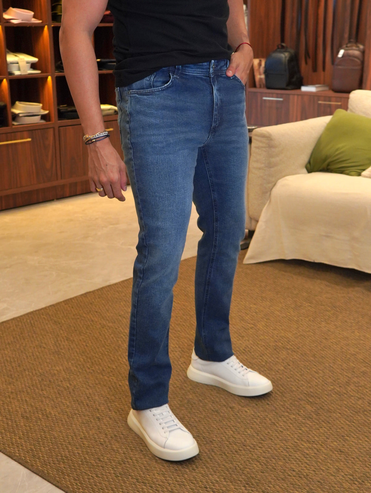 CALÇA JEANS SLIM UNICA DLZ JEANS ESCURO