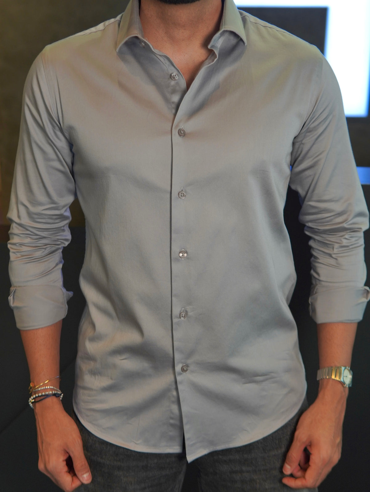 CAMISA M/L ACETINADA ARMIATHO