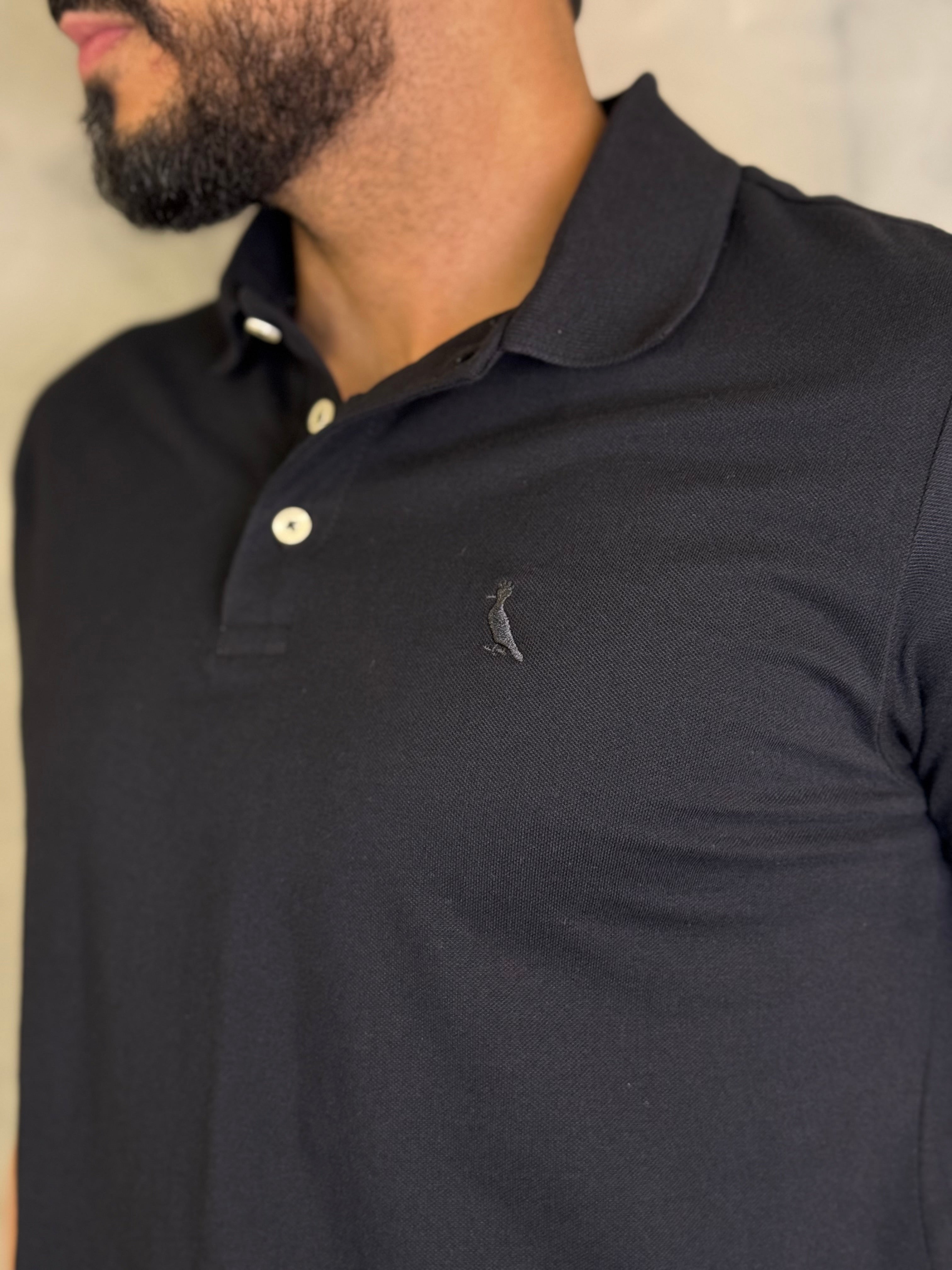POLO PIQUET CLÁSSICA RSV PRETO