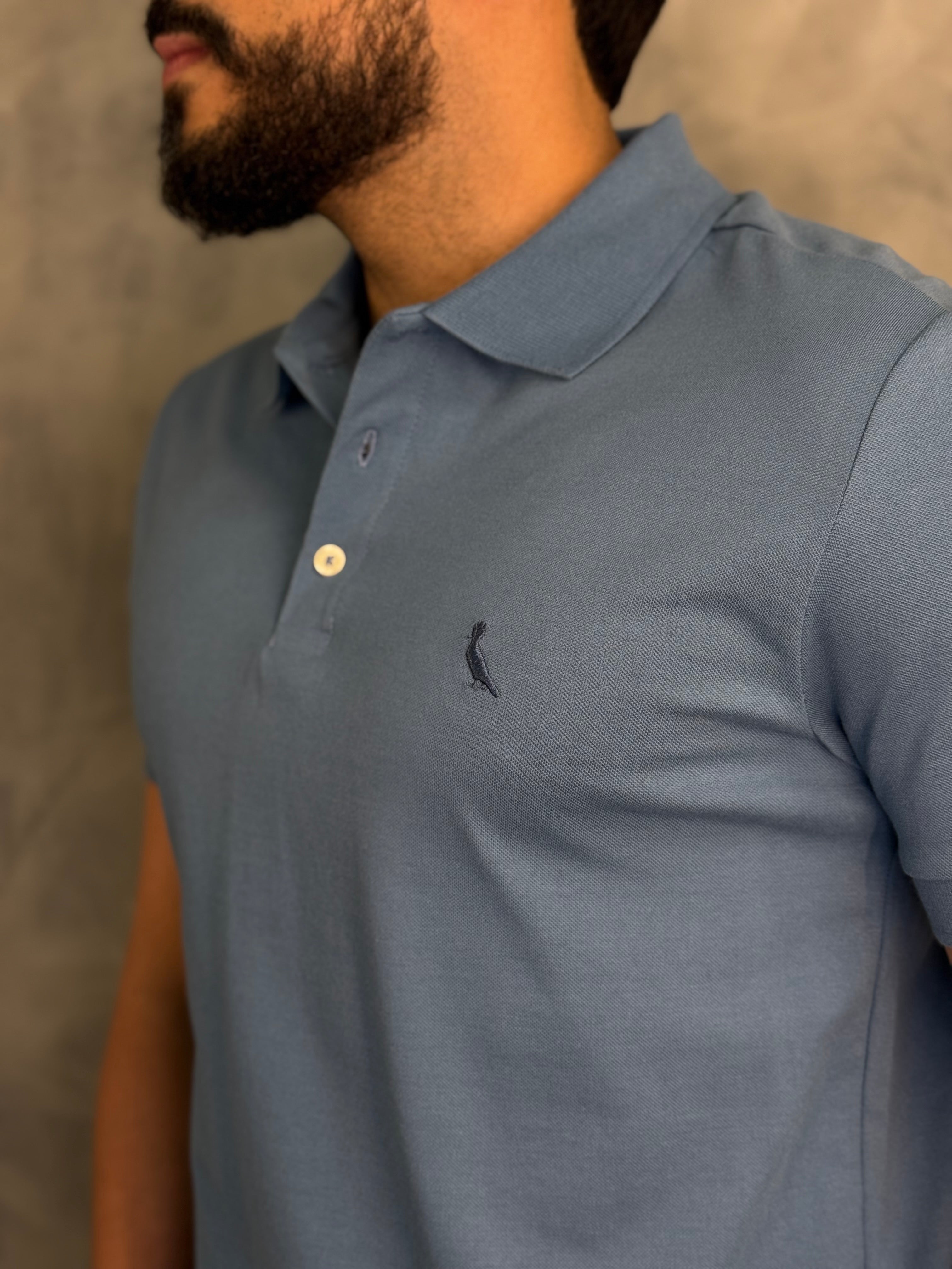 POLO PIQUET CLÁSSICA RSV AZUL JEANS