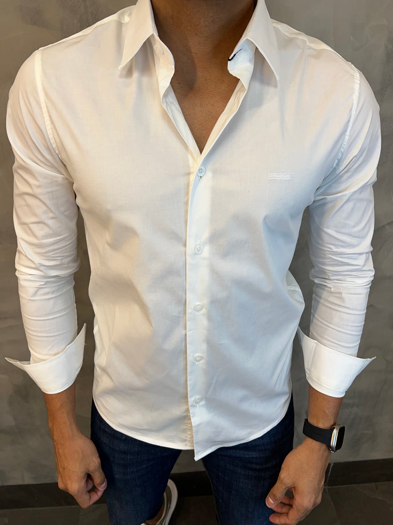 CAMISA SOCIAL M/L ELASTANO KINGEJOE BRANCO