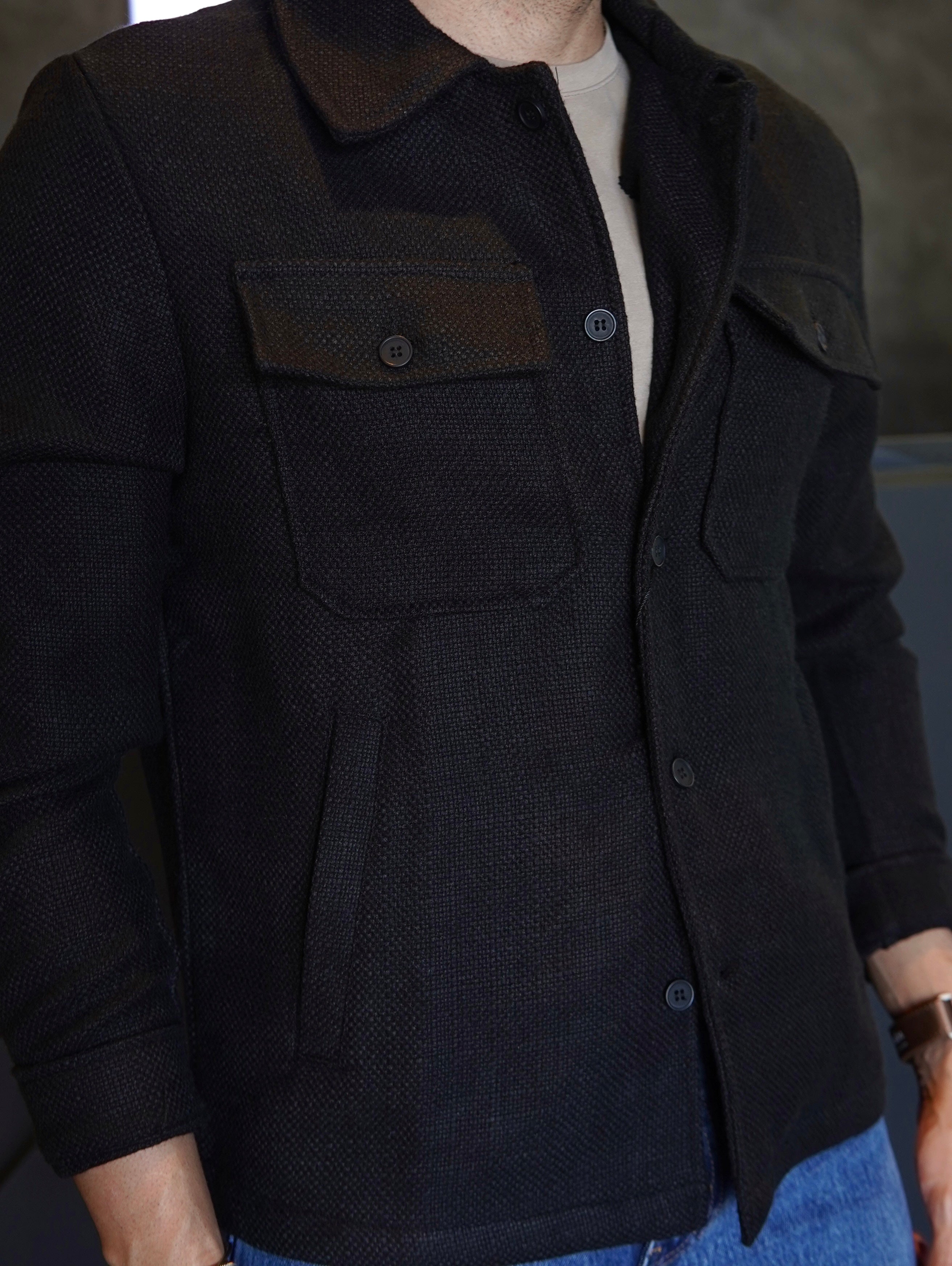 CAMISA M/L OVERSHIRT TRICOT PONTO H