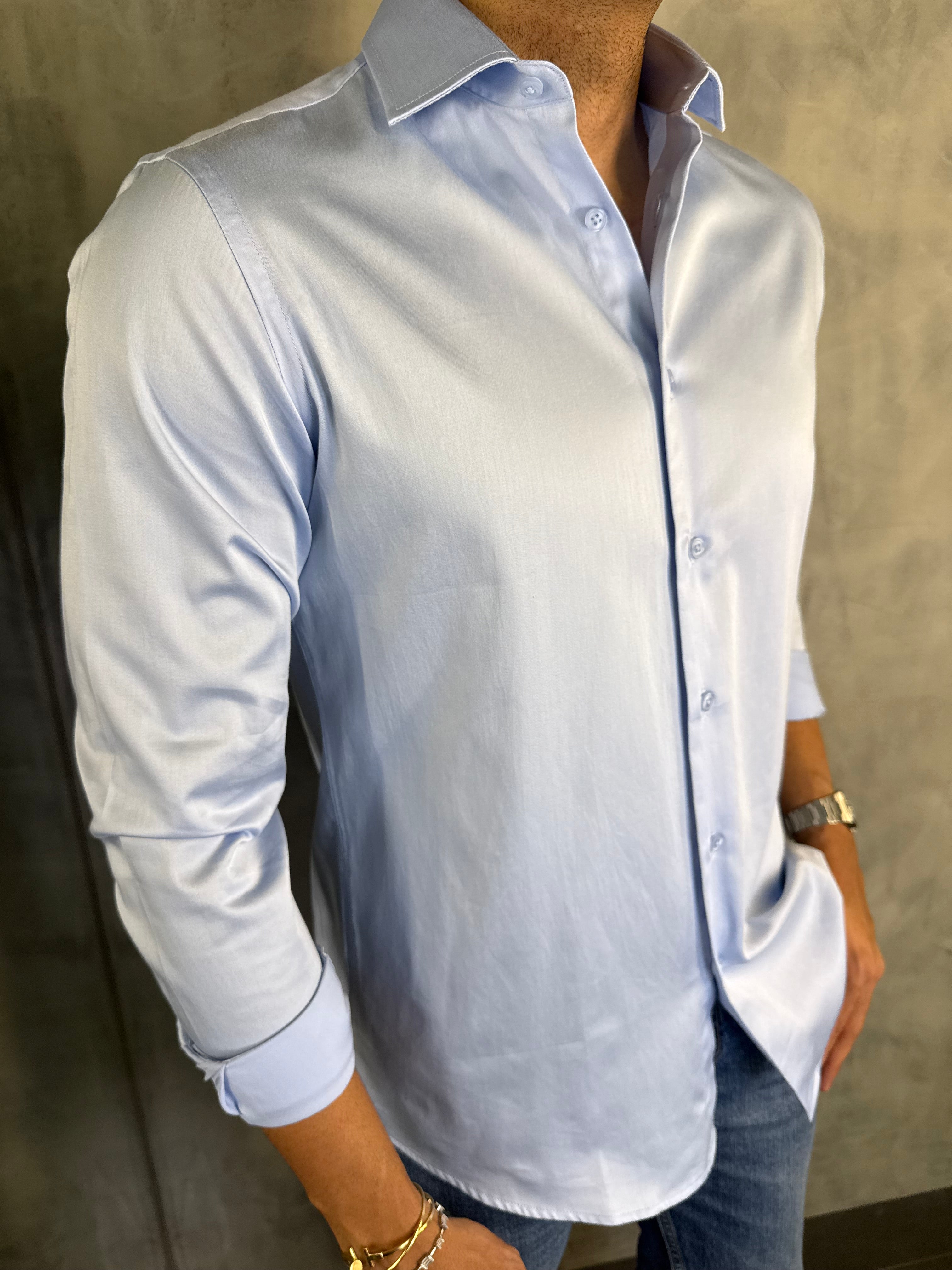 CAMISA M/L ACETINADA PONTO H