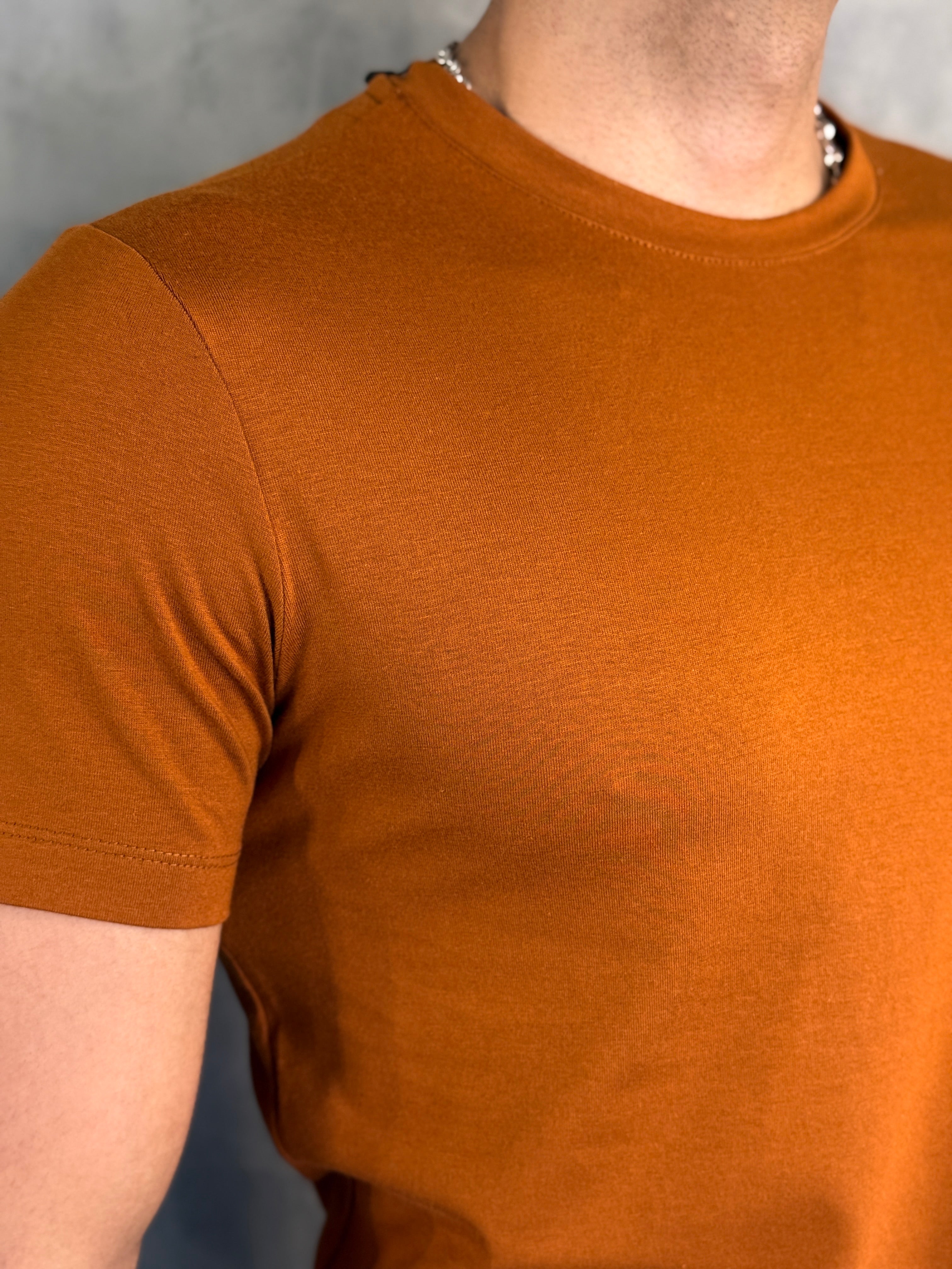 CAMISETA SLIM FIT PONTO H COBRE