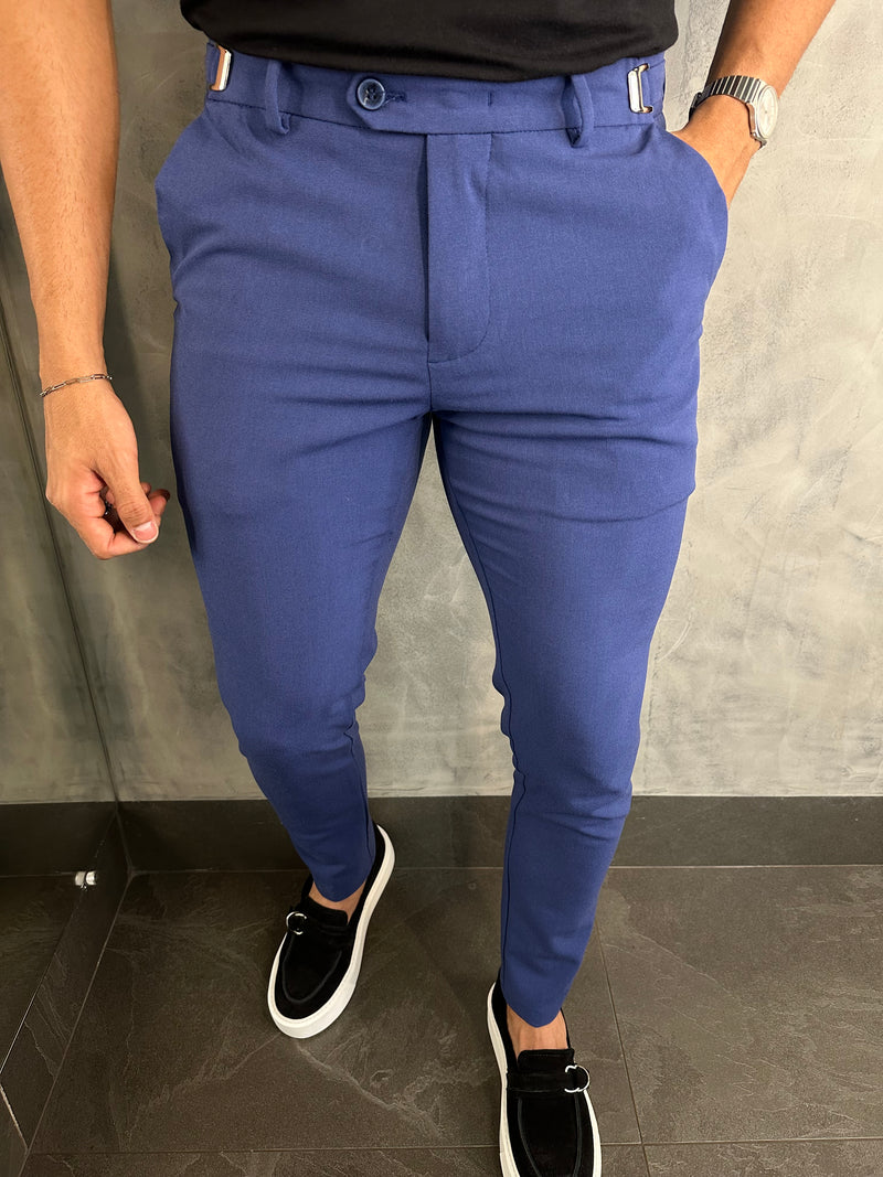 CALÇA ALF ATENAS AJUSTE FIVELA PONTO H AZUL ROYAL