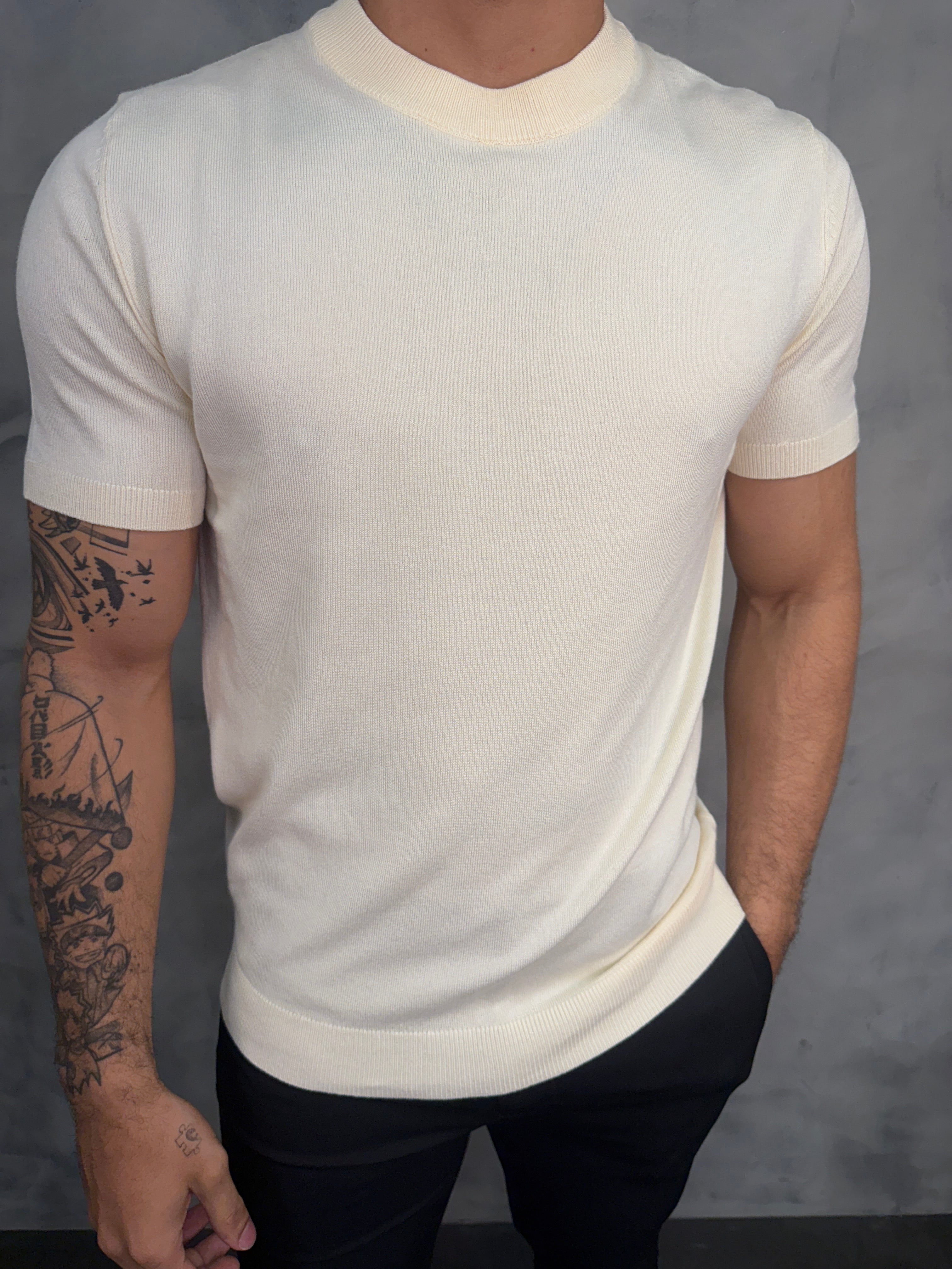 CAMISETA GOLA ALTA TRICOT PONTO H