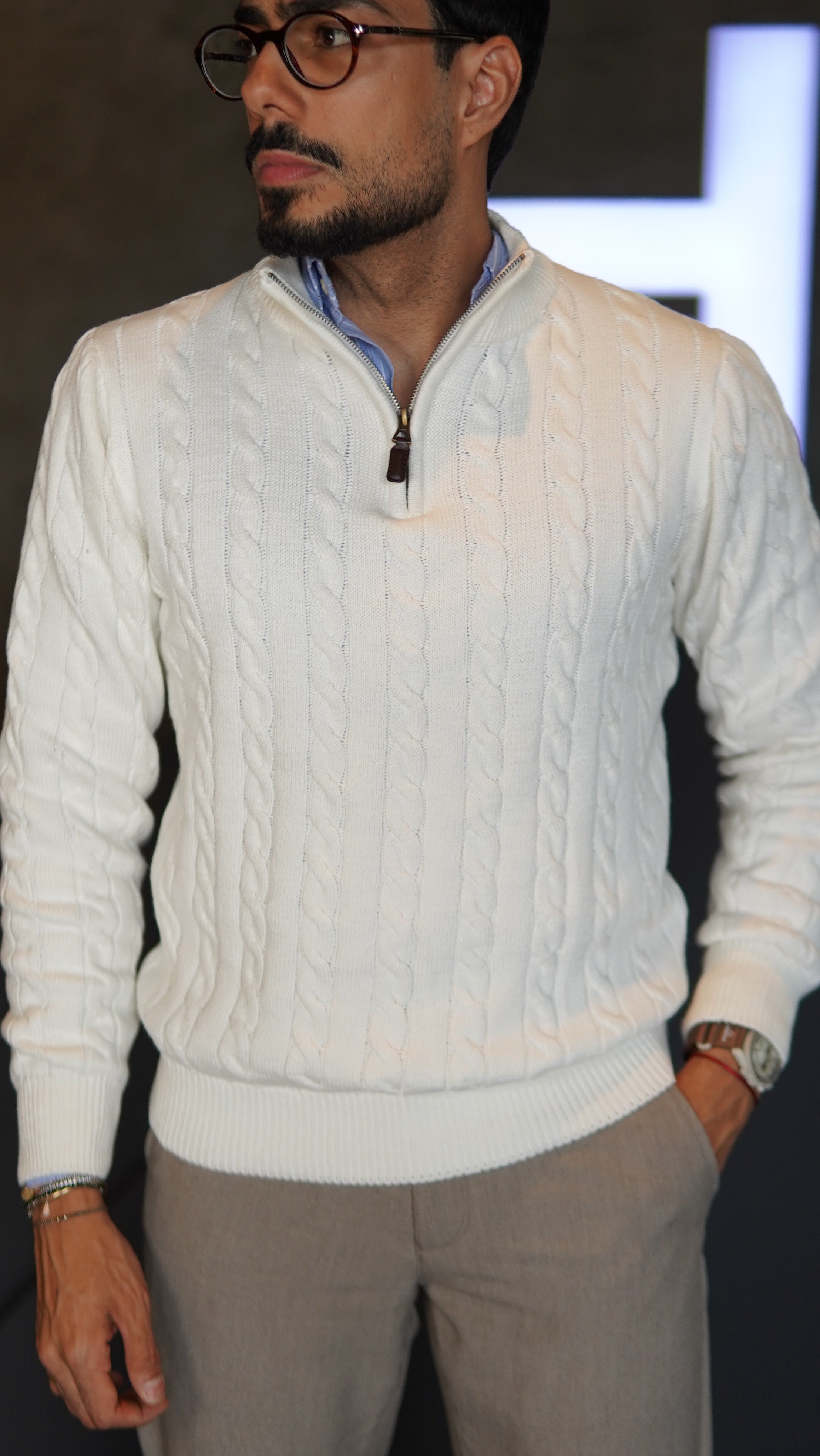 SUETER TRICOT COTTON ANKOR OFF WHITE