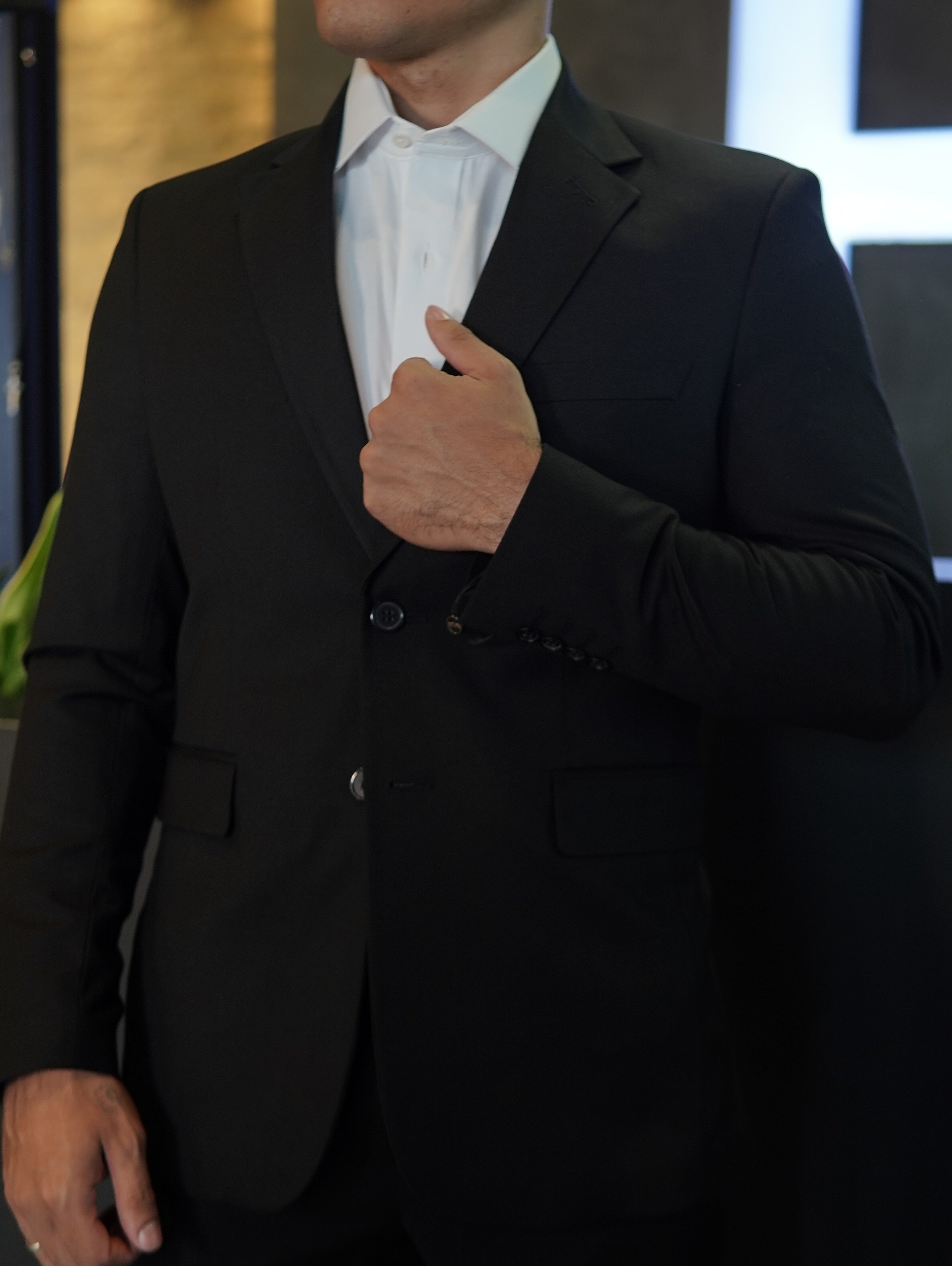 TRAJE SLIM 2 BOTÕES VISCOLINHO FATIOTA PRETO