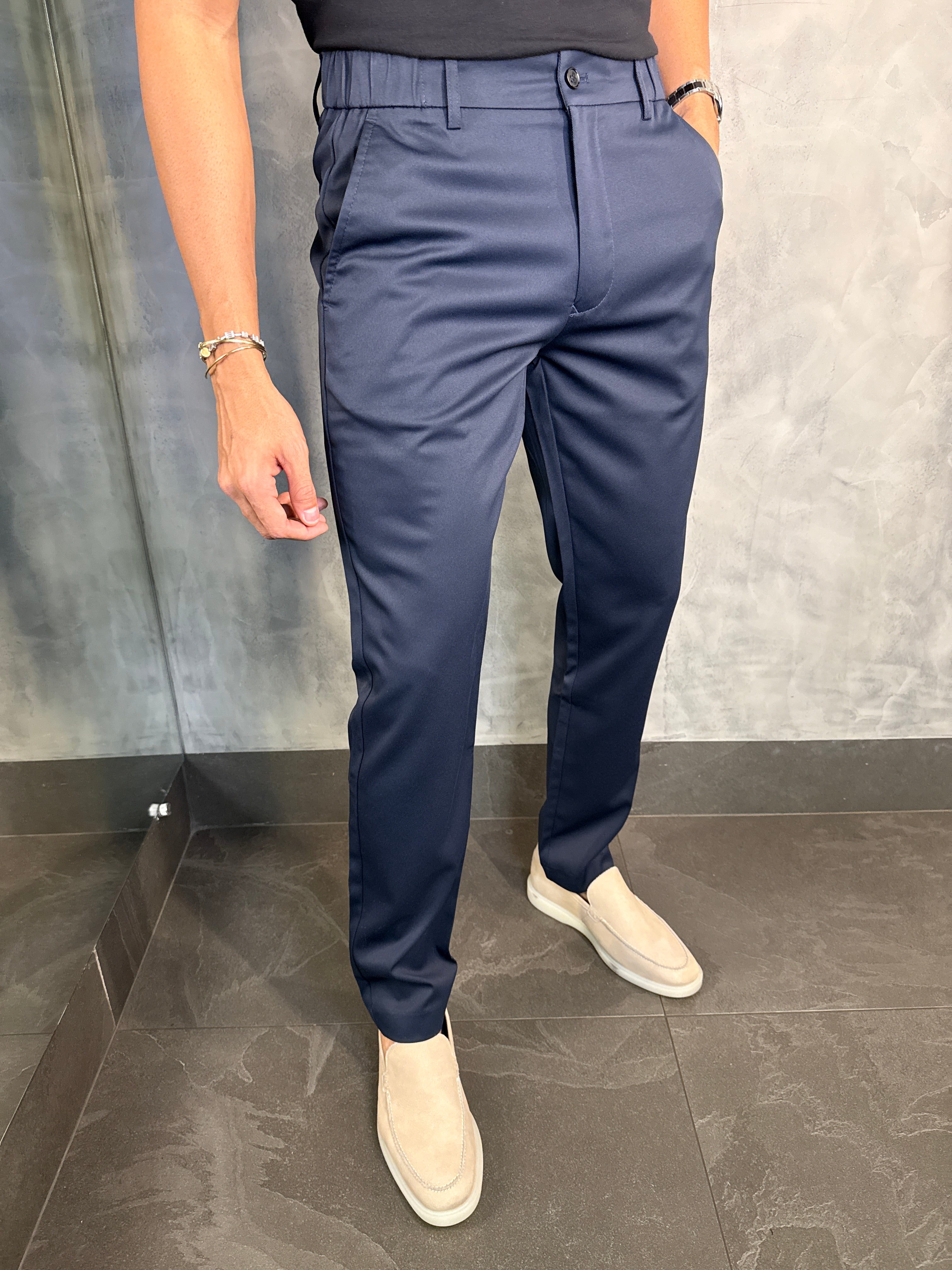CALÇA ALF. SLIM CÓS ELÁSTICO PONTO H