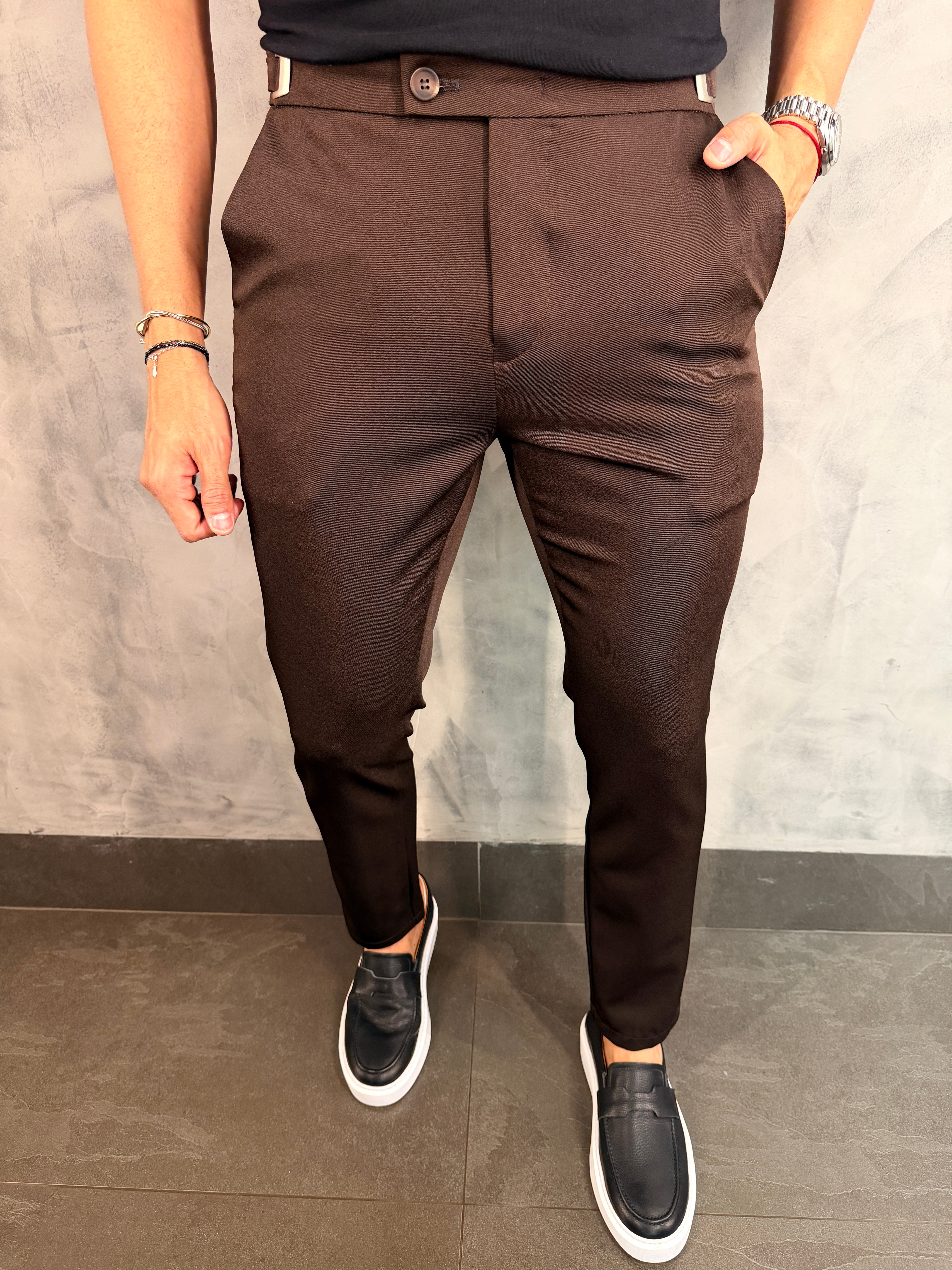 CALÇA ALF. VIENA AJUSTE CATRACA PONTO H CAFÉ