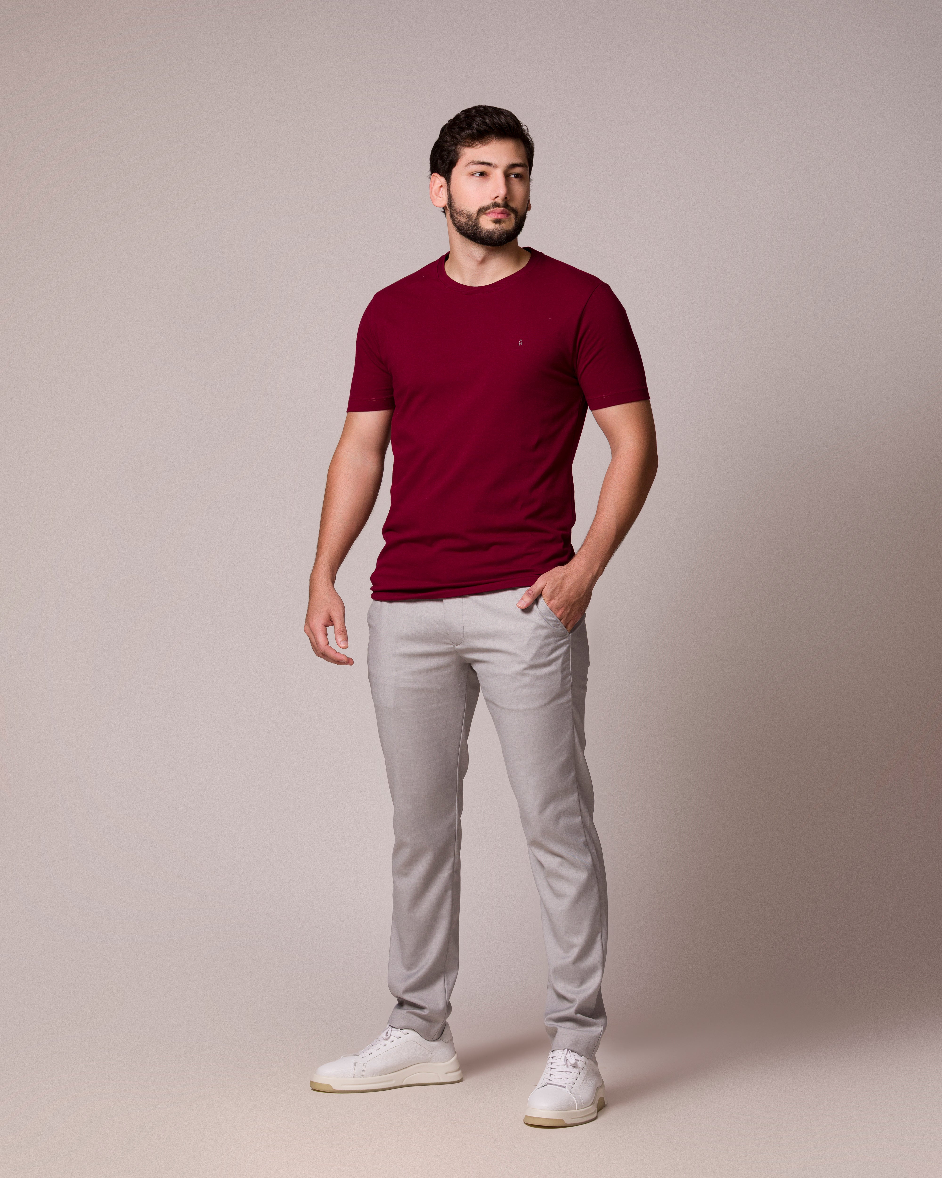 CAMISETA BASICA PONTO H MARSALA