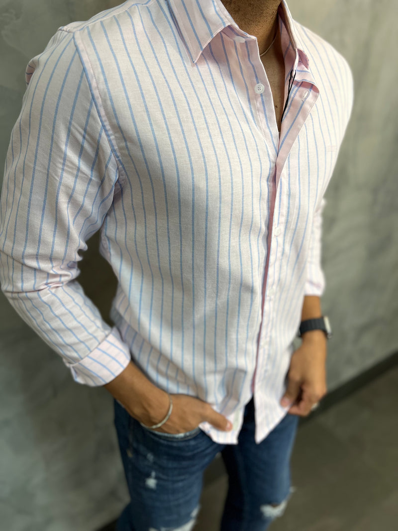 CAMISA CASUAL M/L LISTRAS KINGEJOE ROSA CL