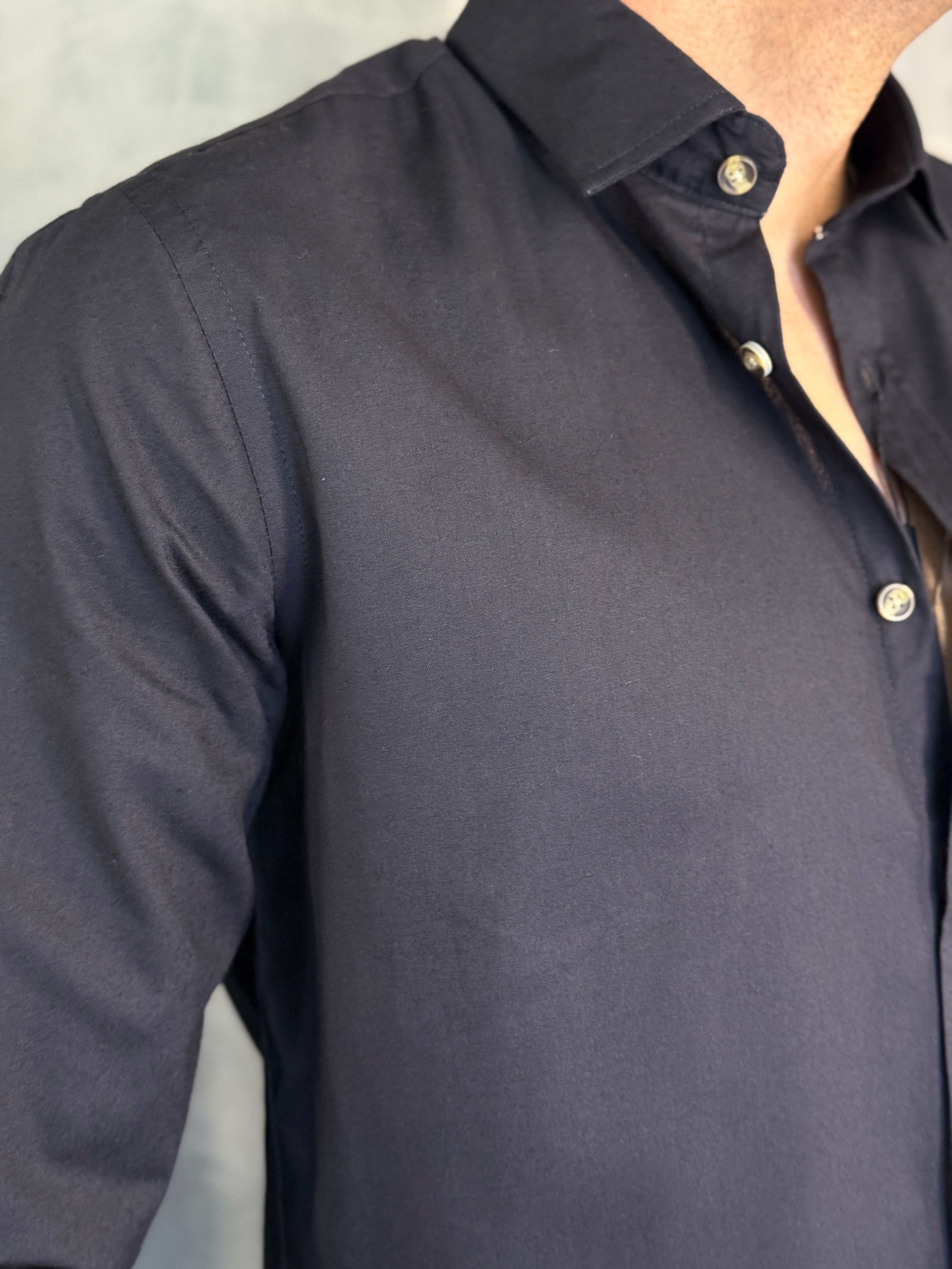 CAMISA DE VISCOLINHO M/L INDICCATTO PRETO