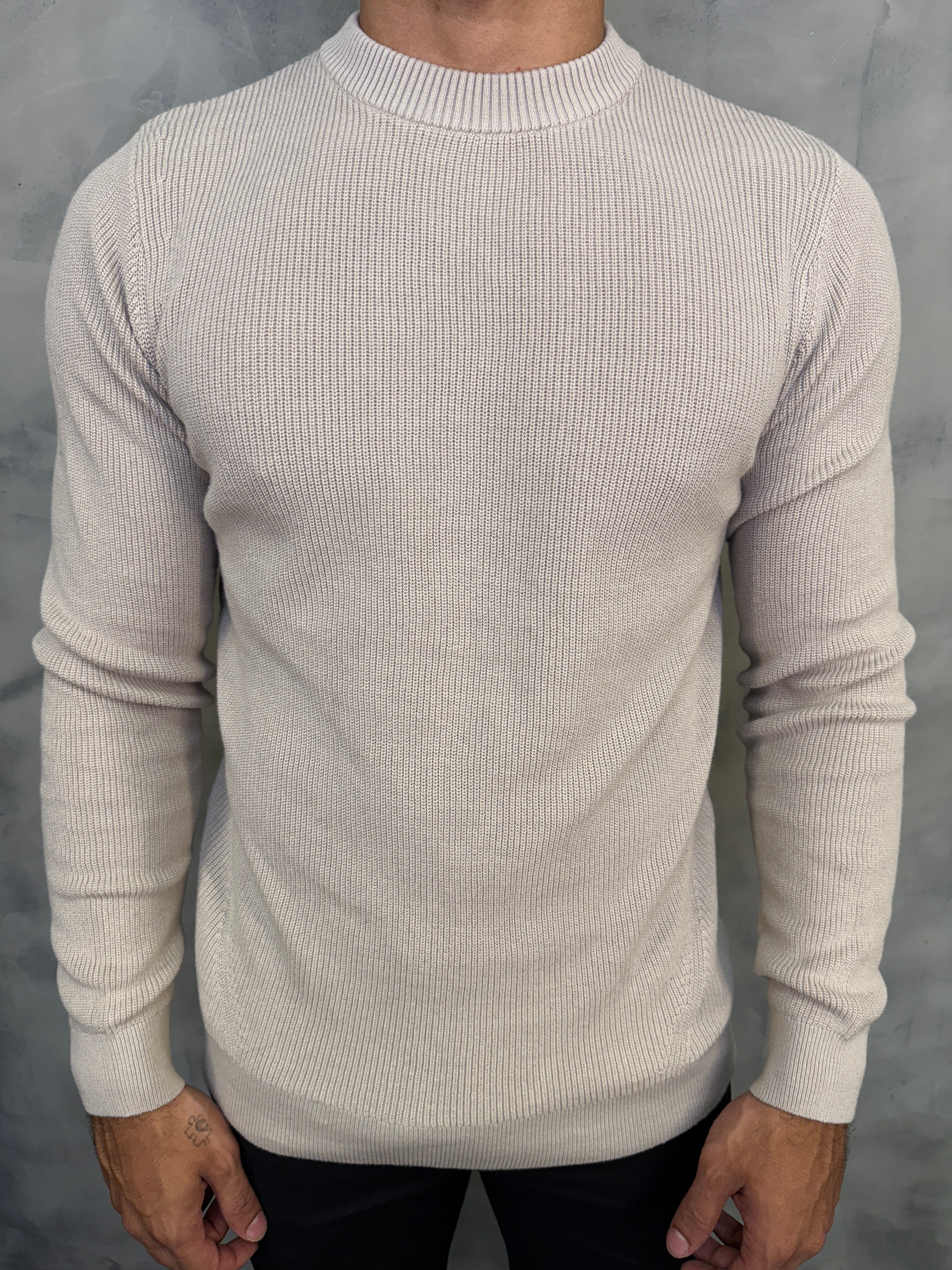 SUETER TRICOT TEXTURA ALGODÃO PONTO H