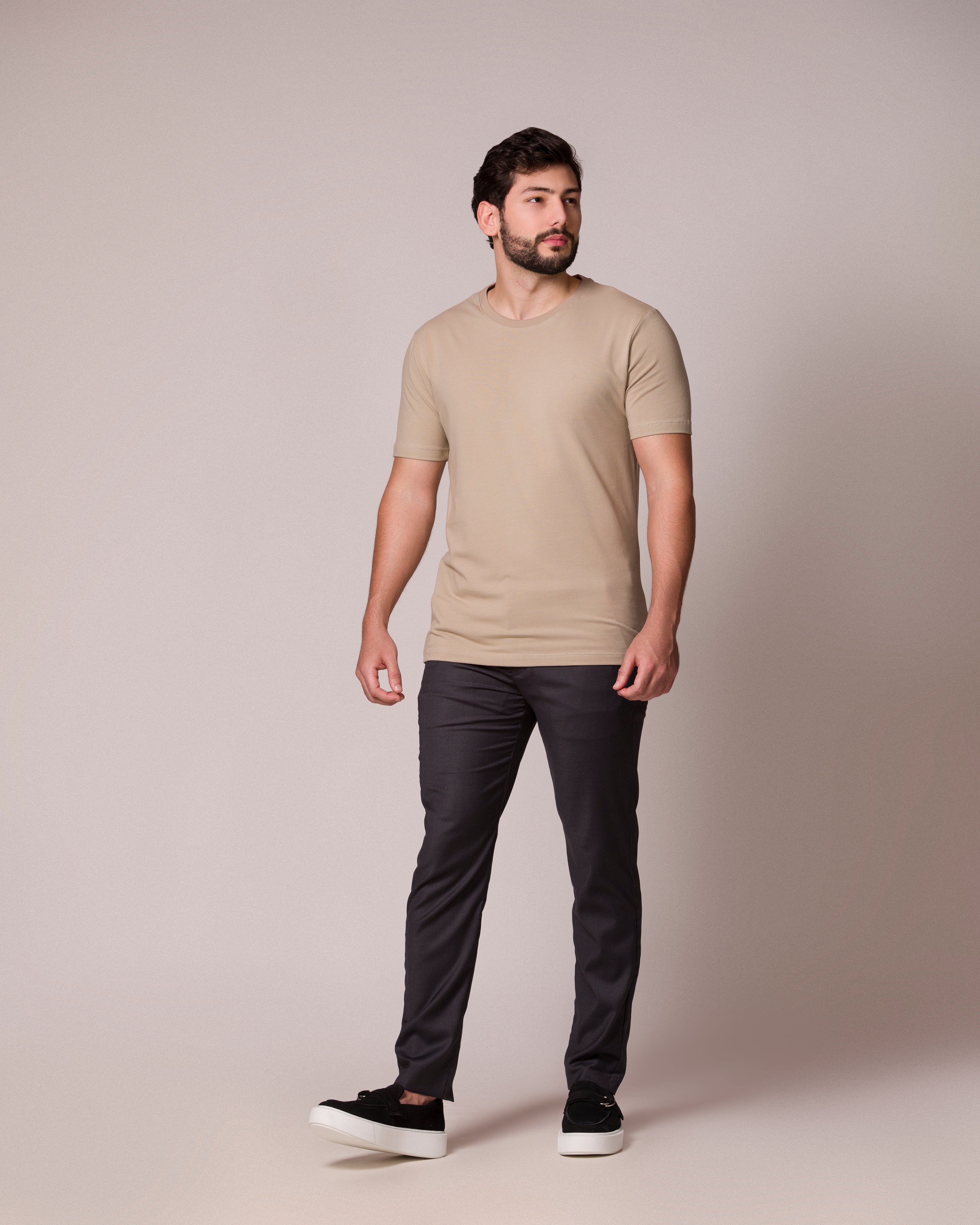 CAMISETA BÁSICA PONTO H AREIA