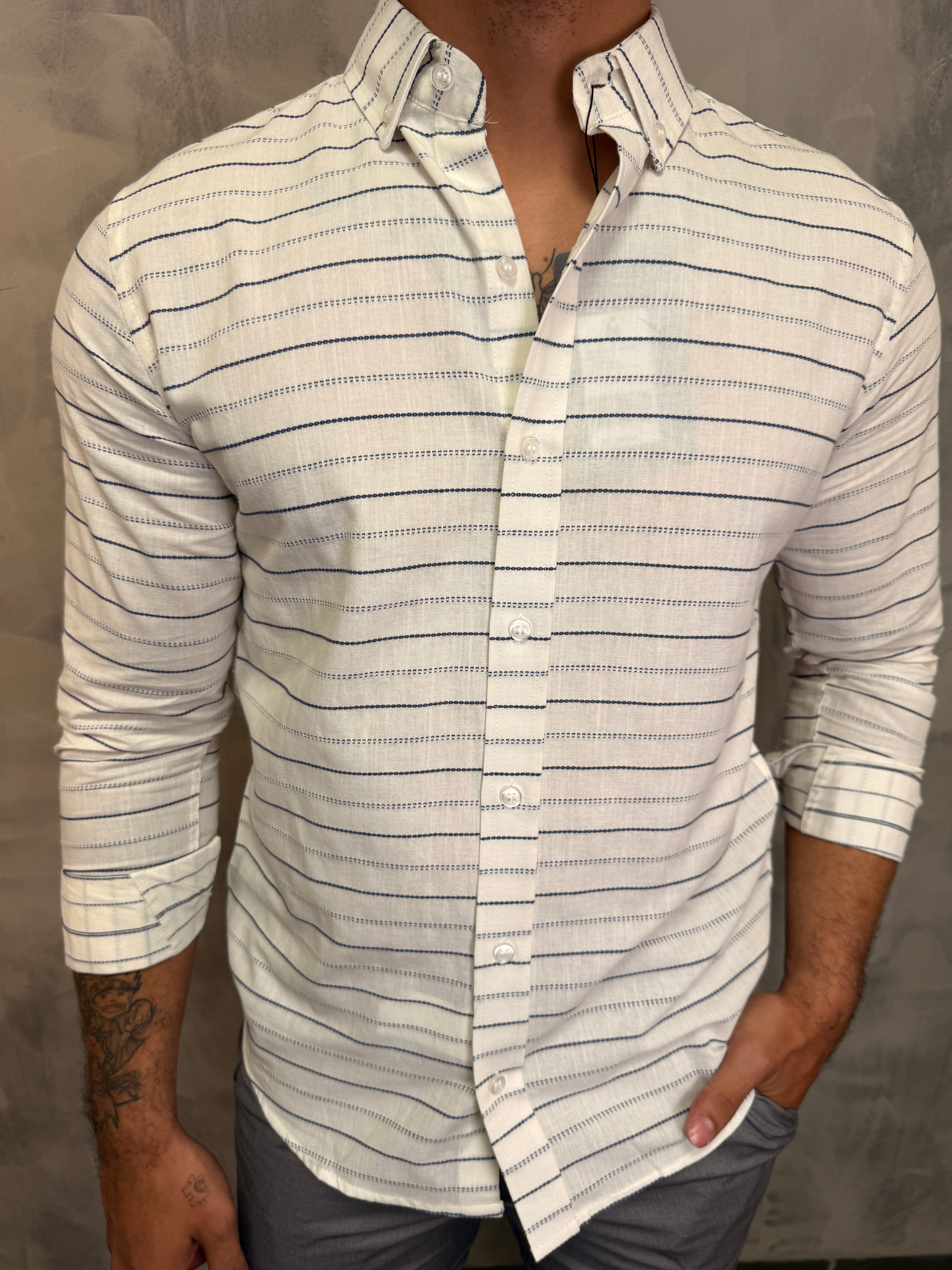 CAMISA M/L OXFORD PONTO H