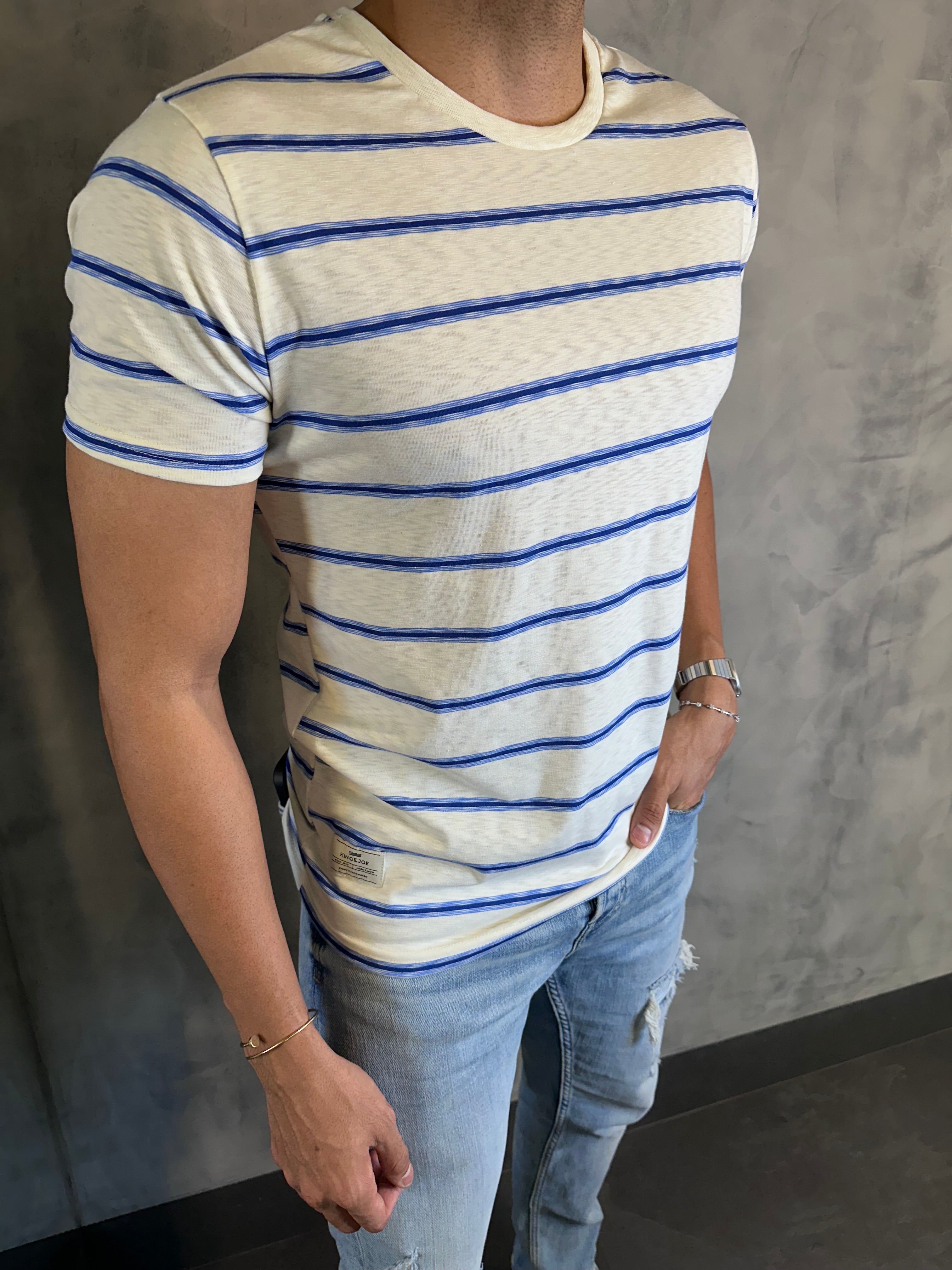 CAMISETA LISTRADA KINGEJOE AZUL
