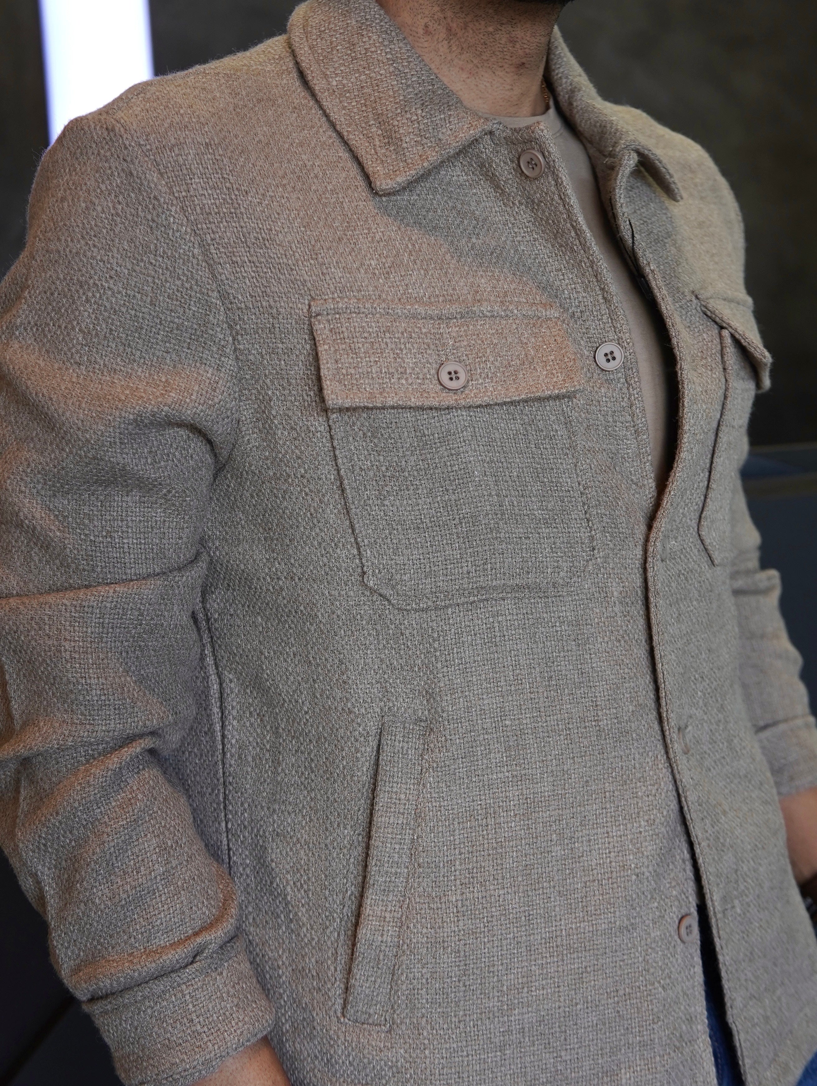CAMISA M/L OVERSHIRT TRICOT PONTO H