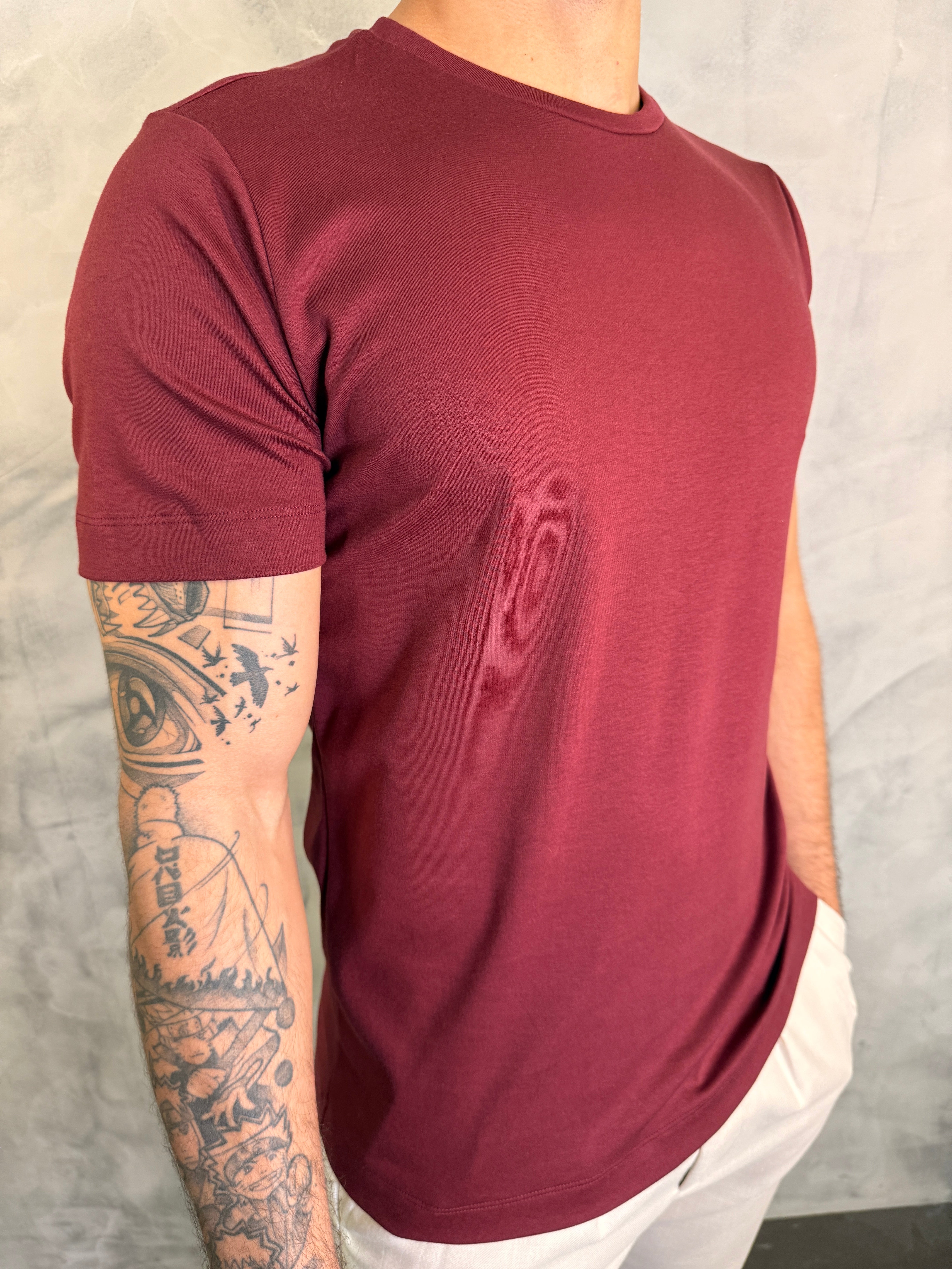 CAMISETA BÁSICA HERMES PONTO H MARSALA
