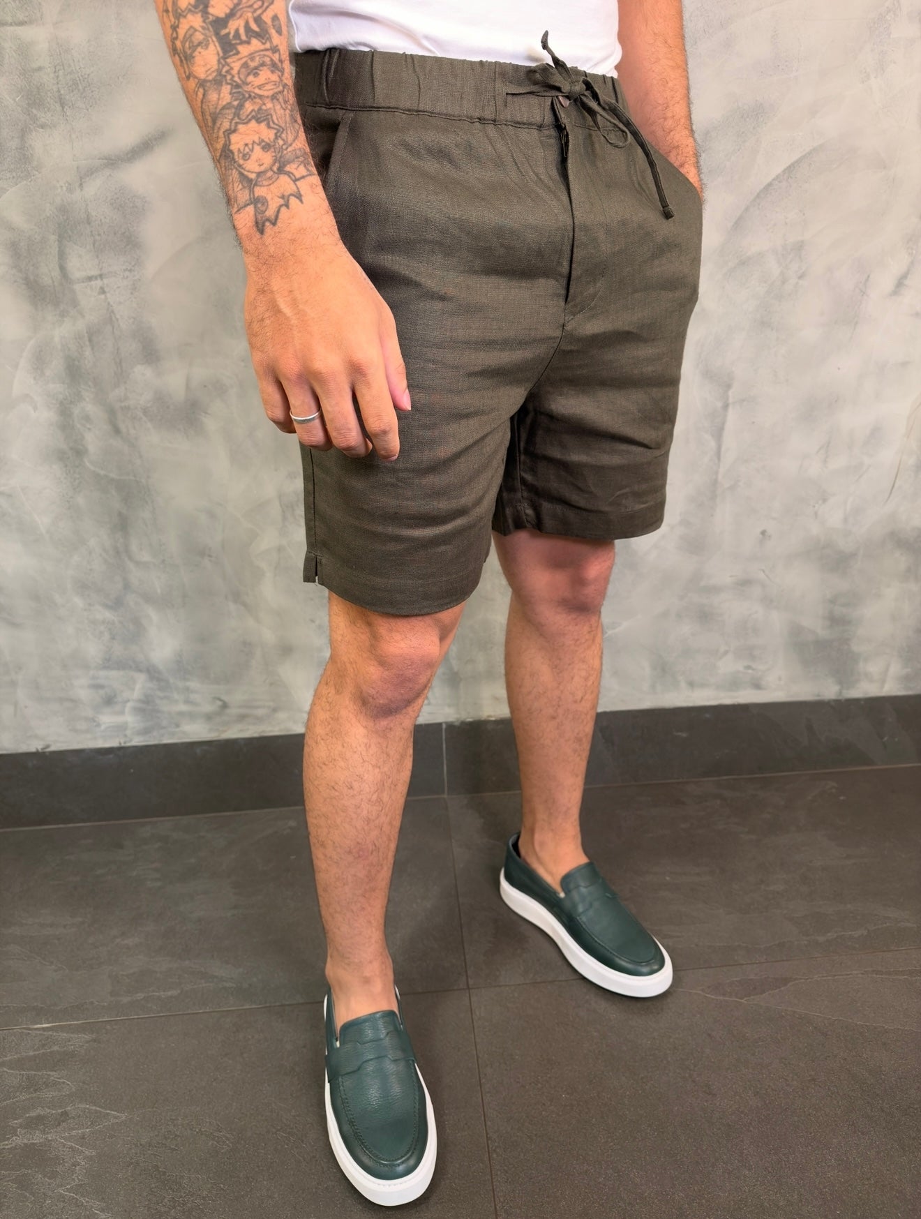 SHORT CASUAL PURO LINHO PONTO H